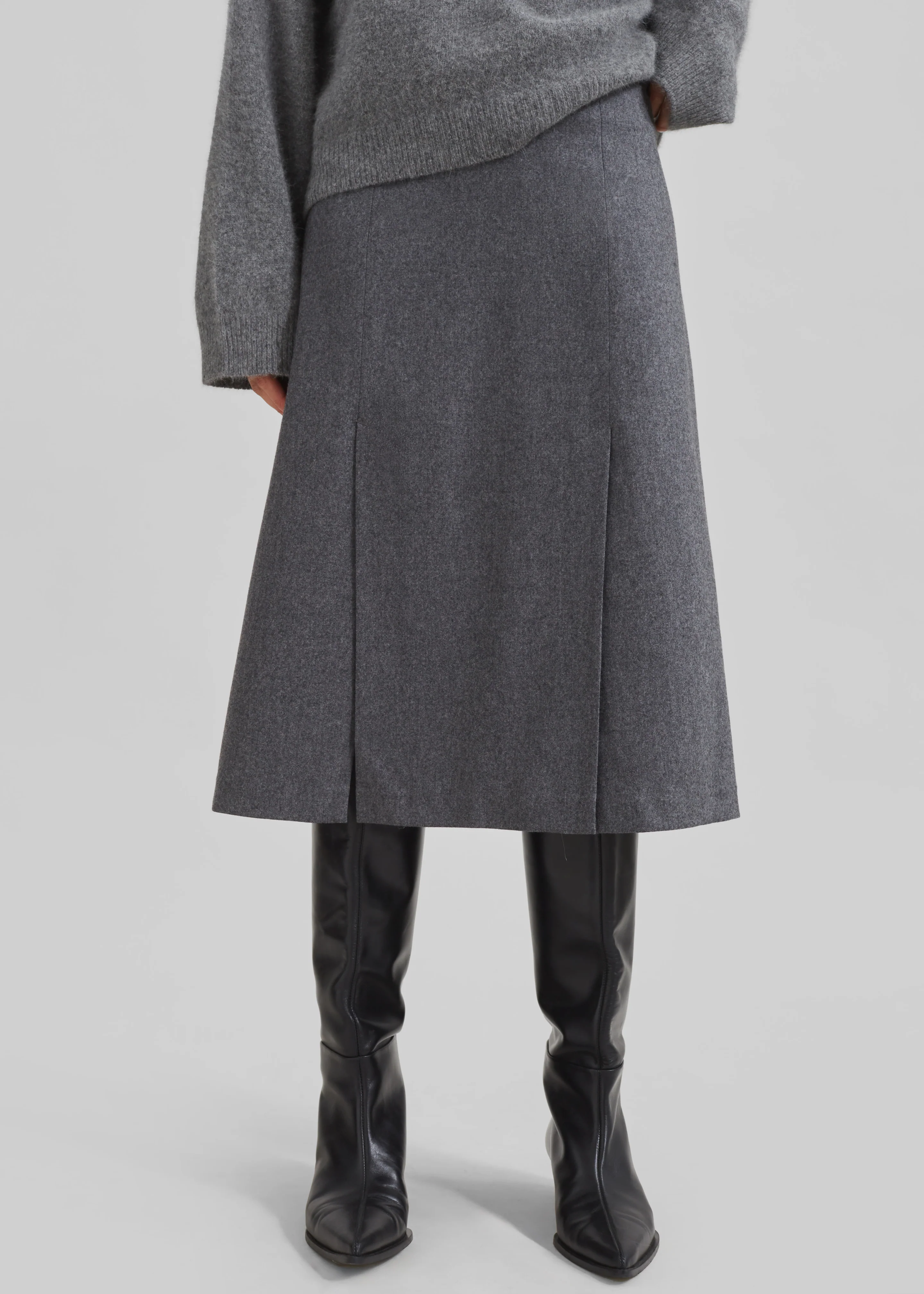 Loulou Studio Helmi Skirt - Grey - Image 2