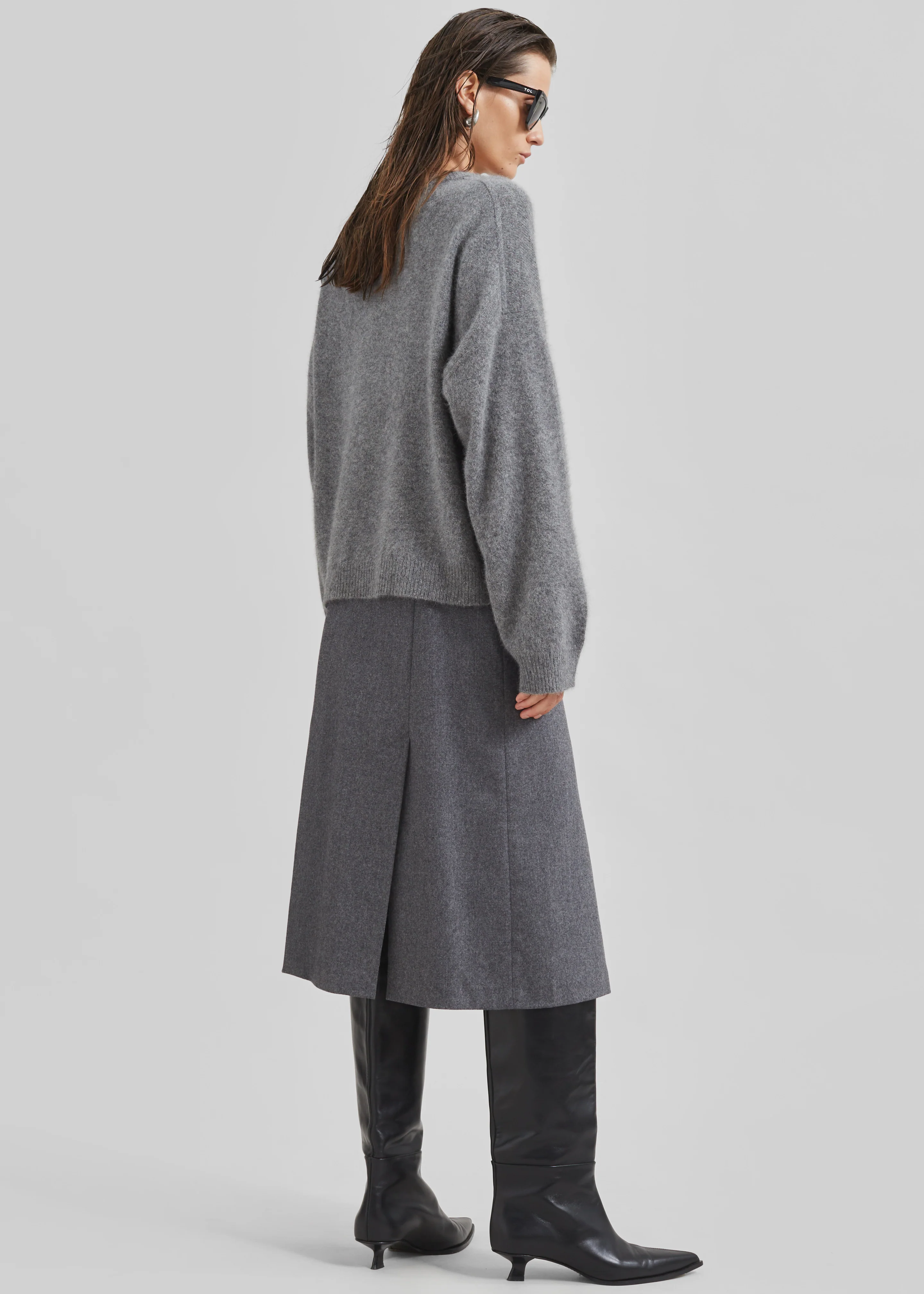 Loulou Studio Helmi Skirt - Grey - Image 5
