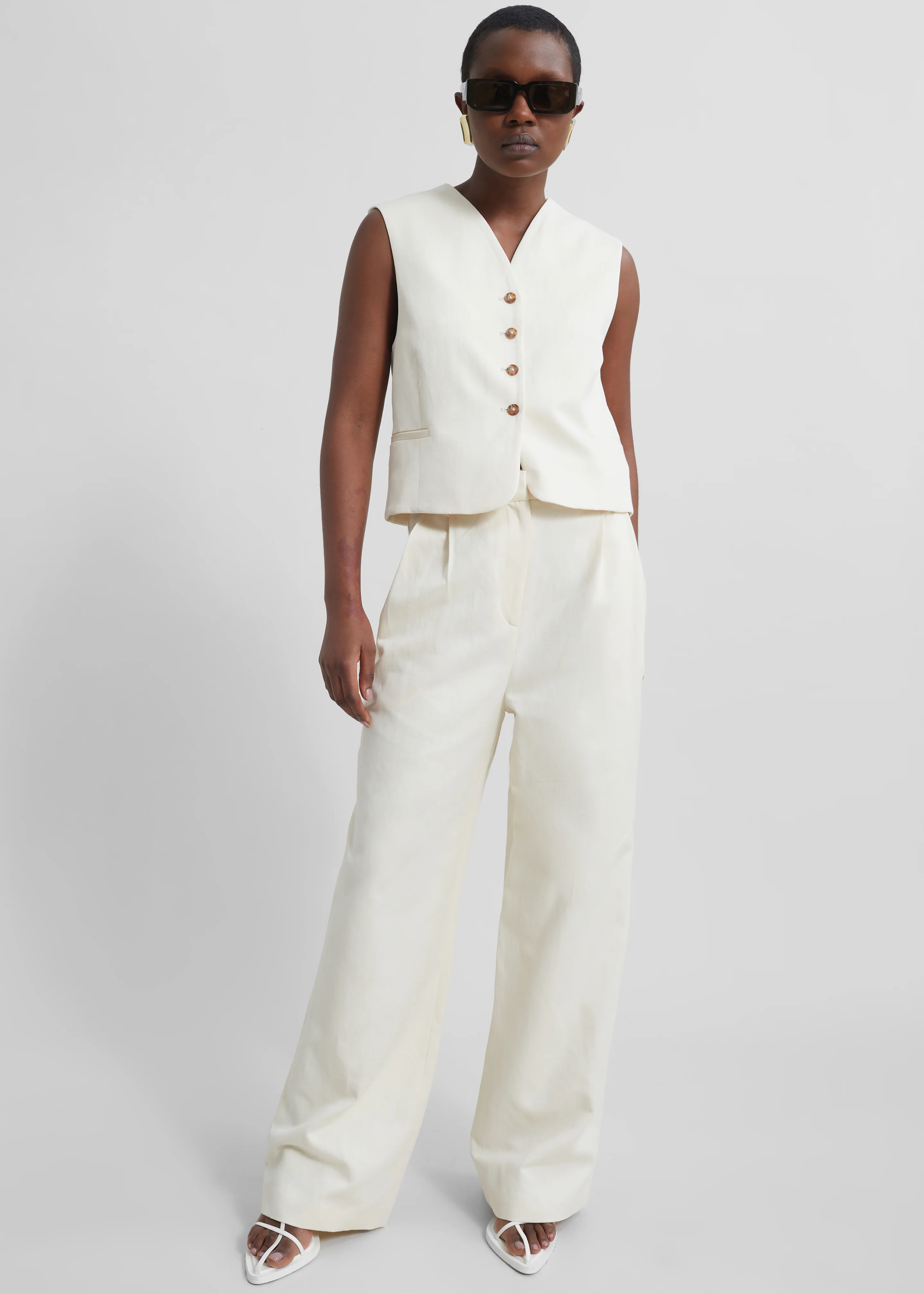 Loulou Studio Iba Vest - Frost Ivory - Image 6