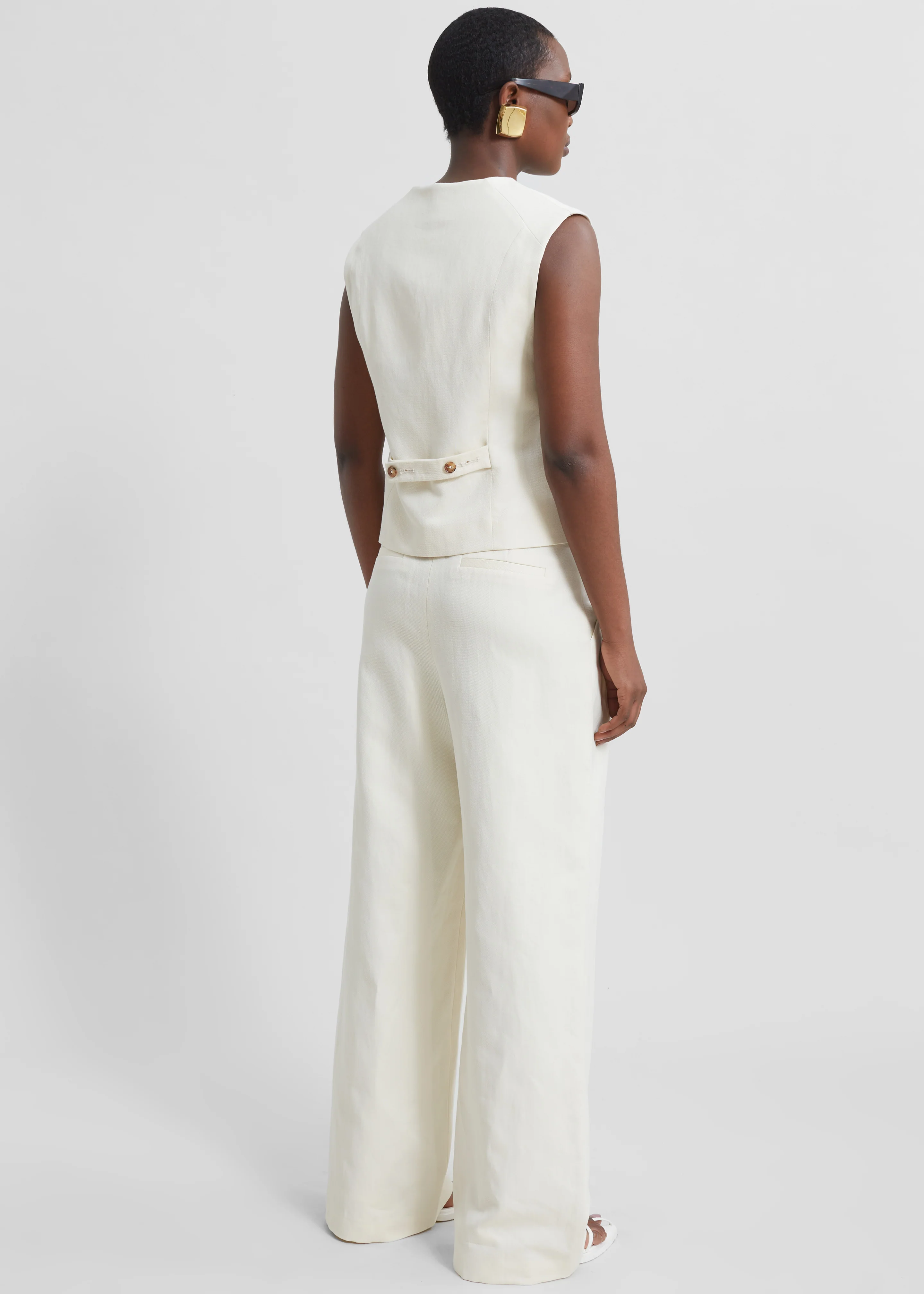 Loulou Studio Iba Vest - Frost Ivory - Image 7