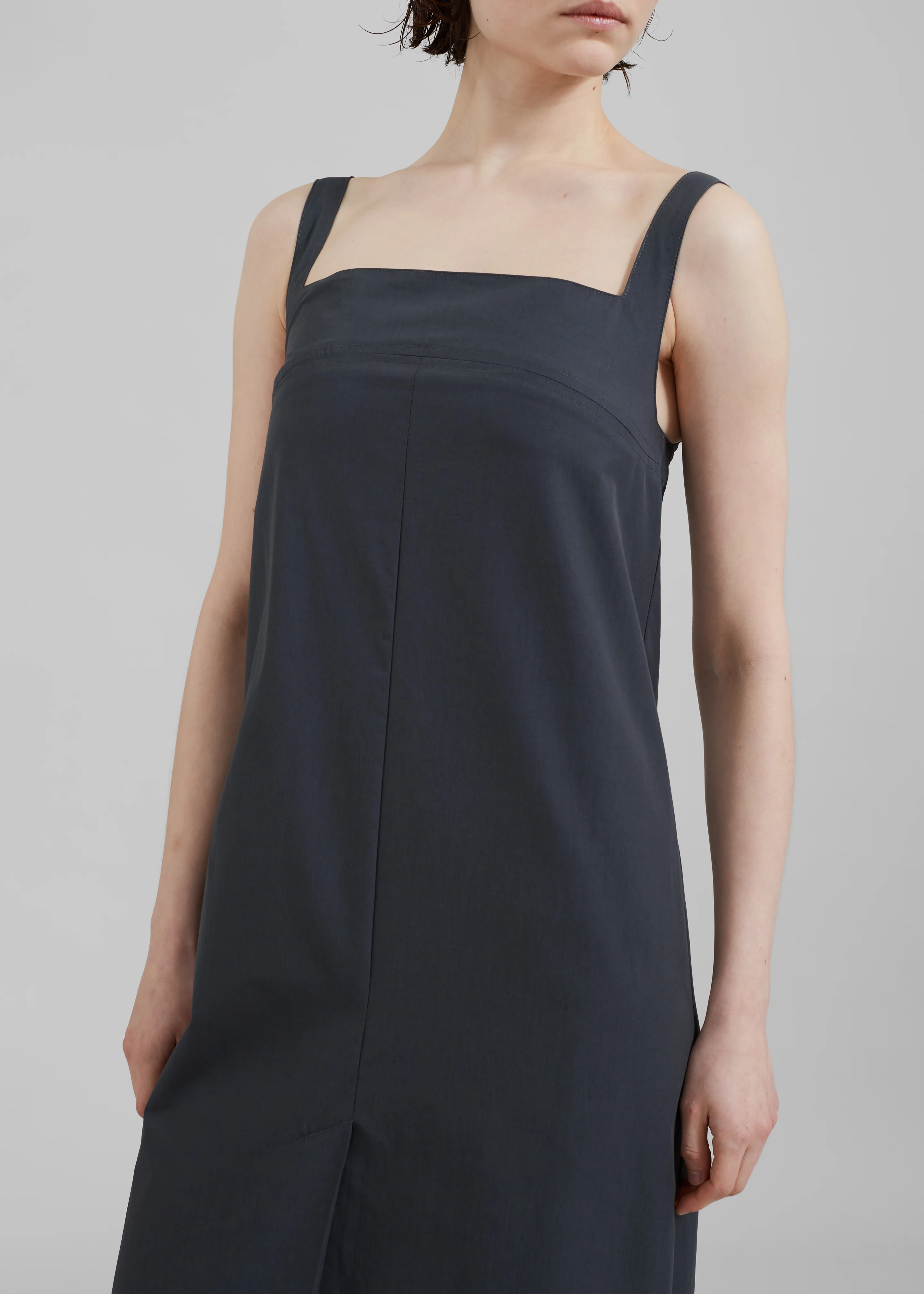 Loulou Studio Makeen Long Poplin Dress - Iron Grey - Image 4