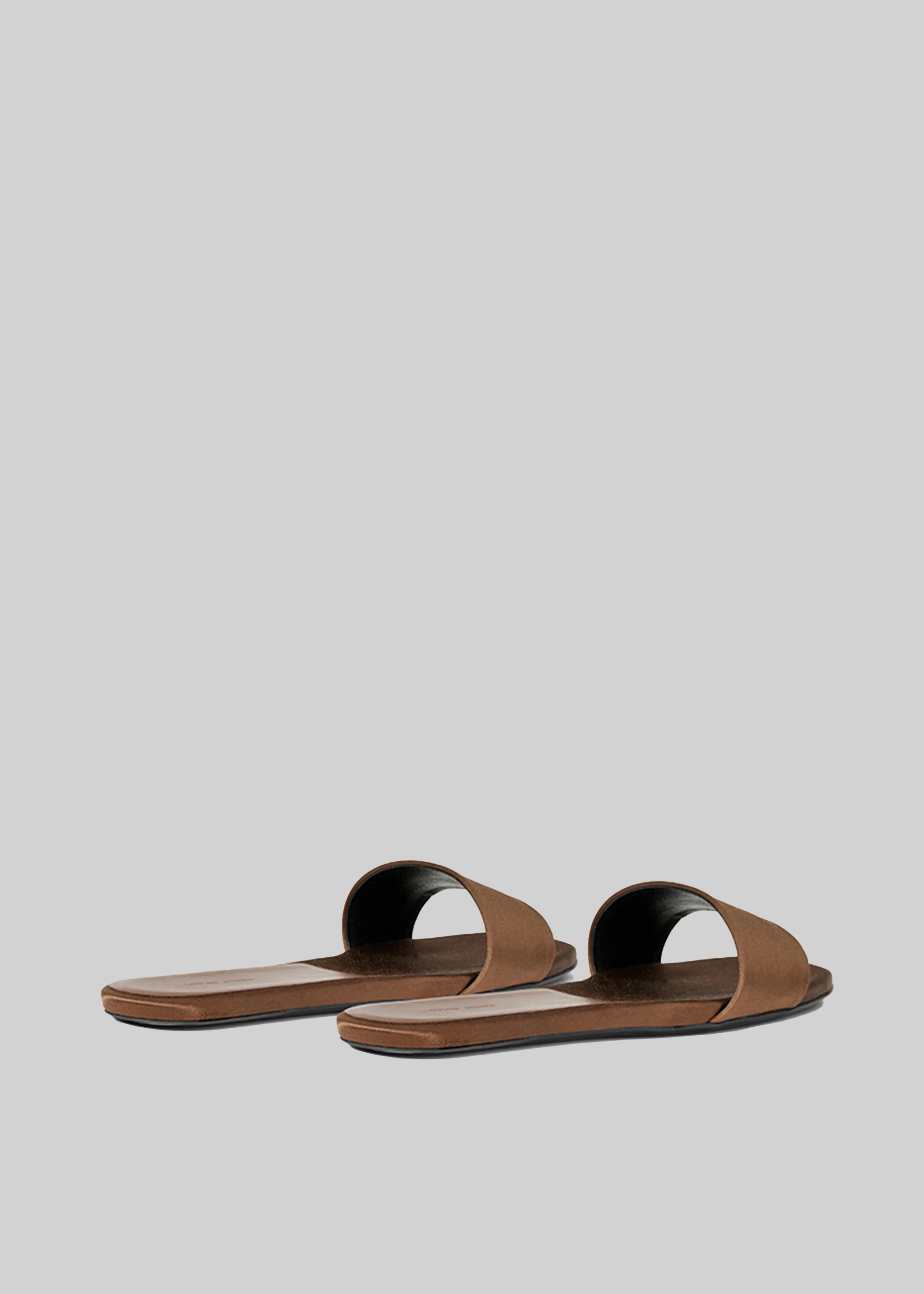 Loulou Studio Stella Flat Satin Slides - Pecan Brown - Image 5