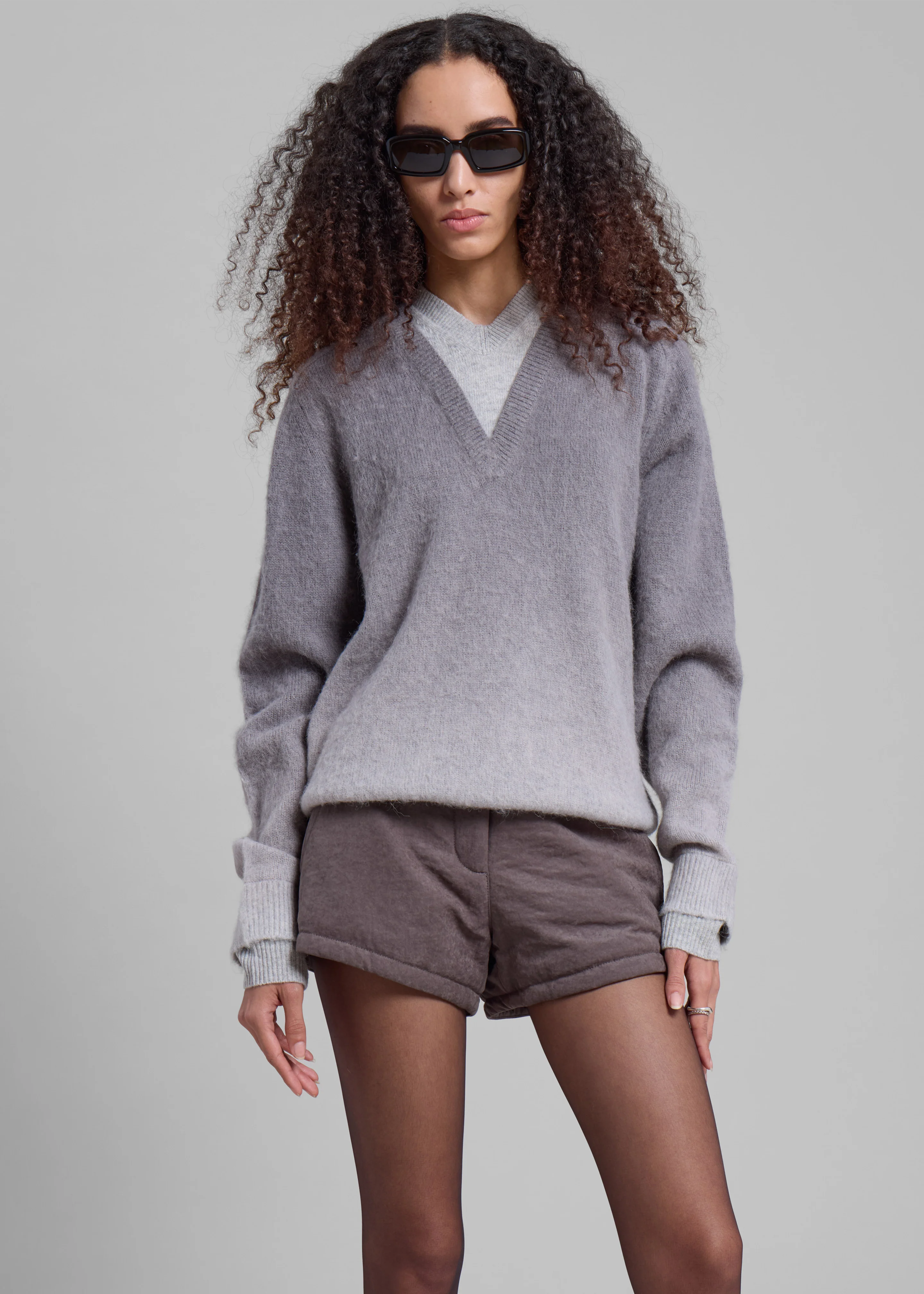 Low Classic Padded Stitch Mini Pants - Grey - Image 4