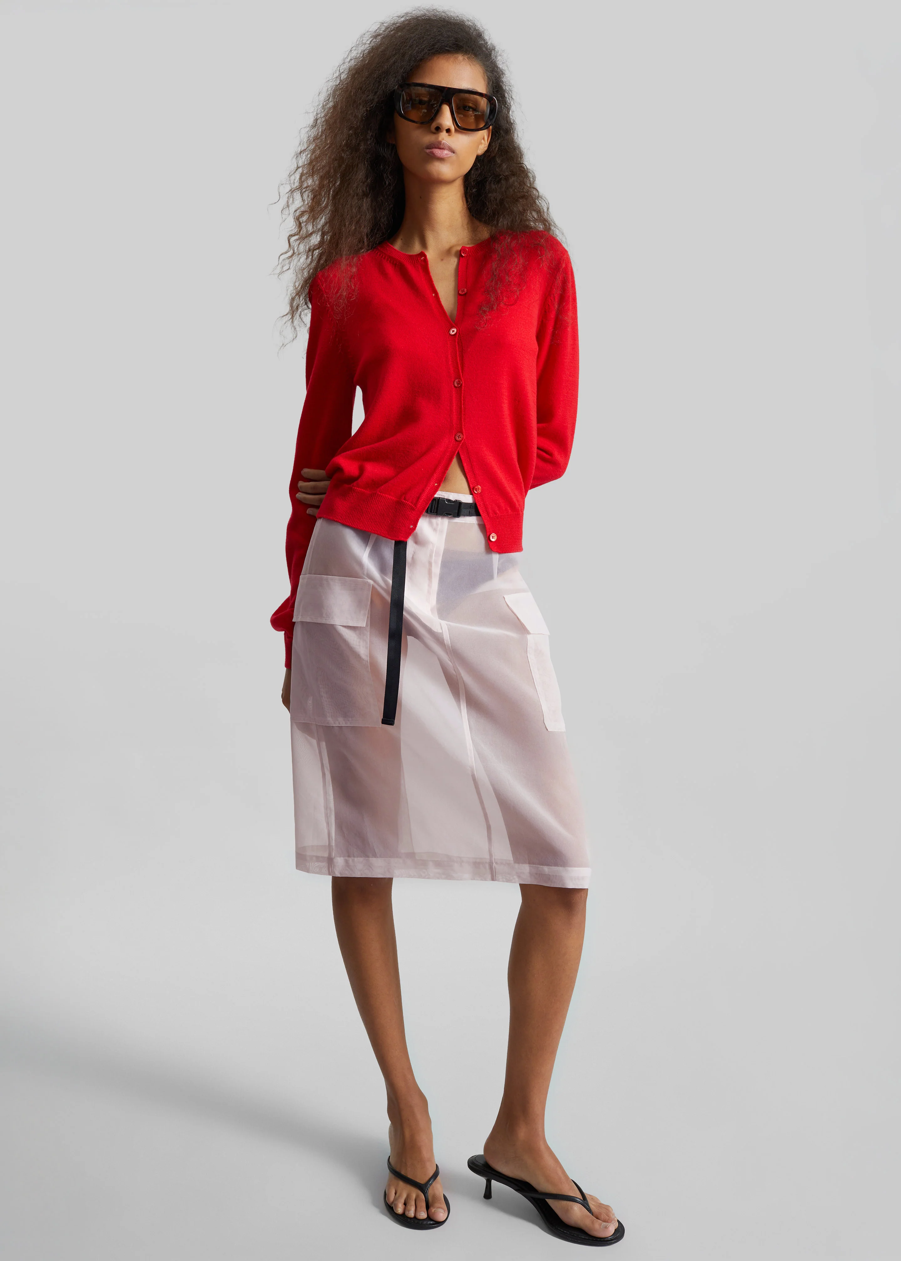 Mahim Superfine Wool Cardigan - Red - Image 5