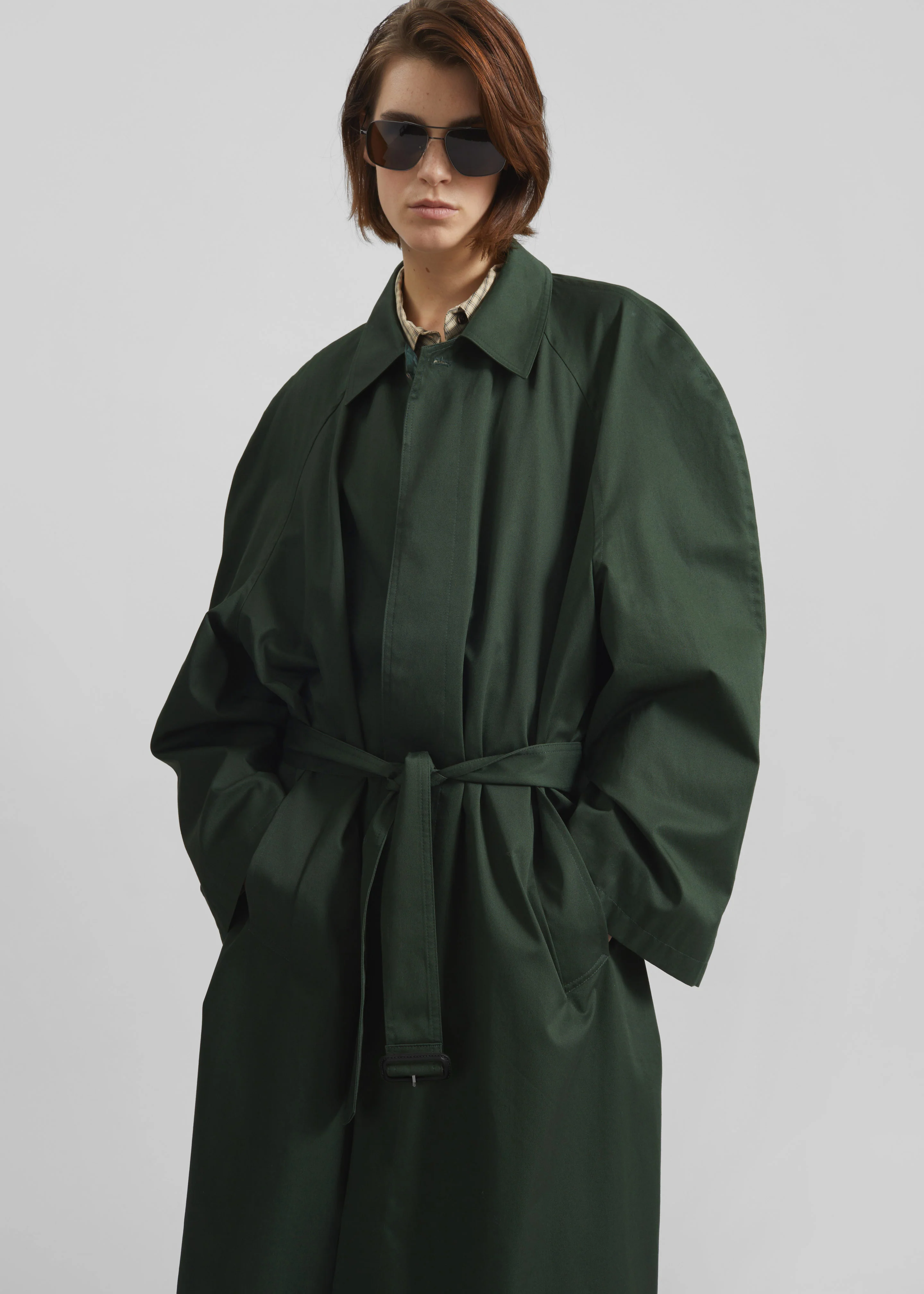 Malmedy Oversized Long Coat - Deep Green - Image 2