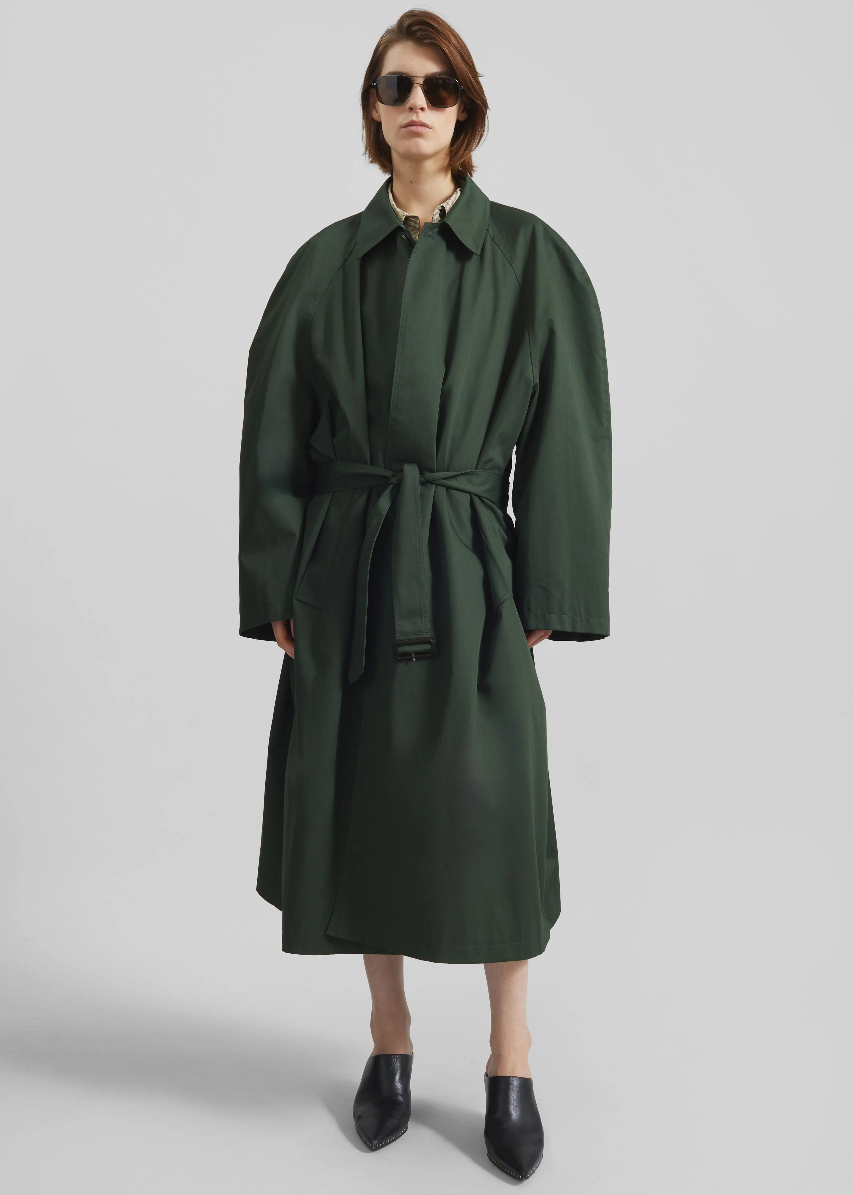 Malmedy Oversized Long Coat - Deep Green - Image 4