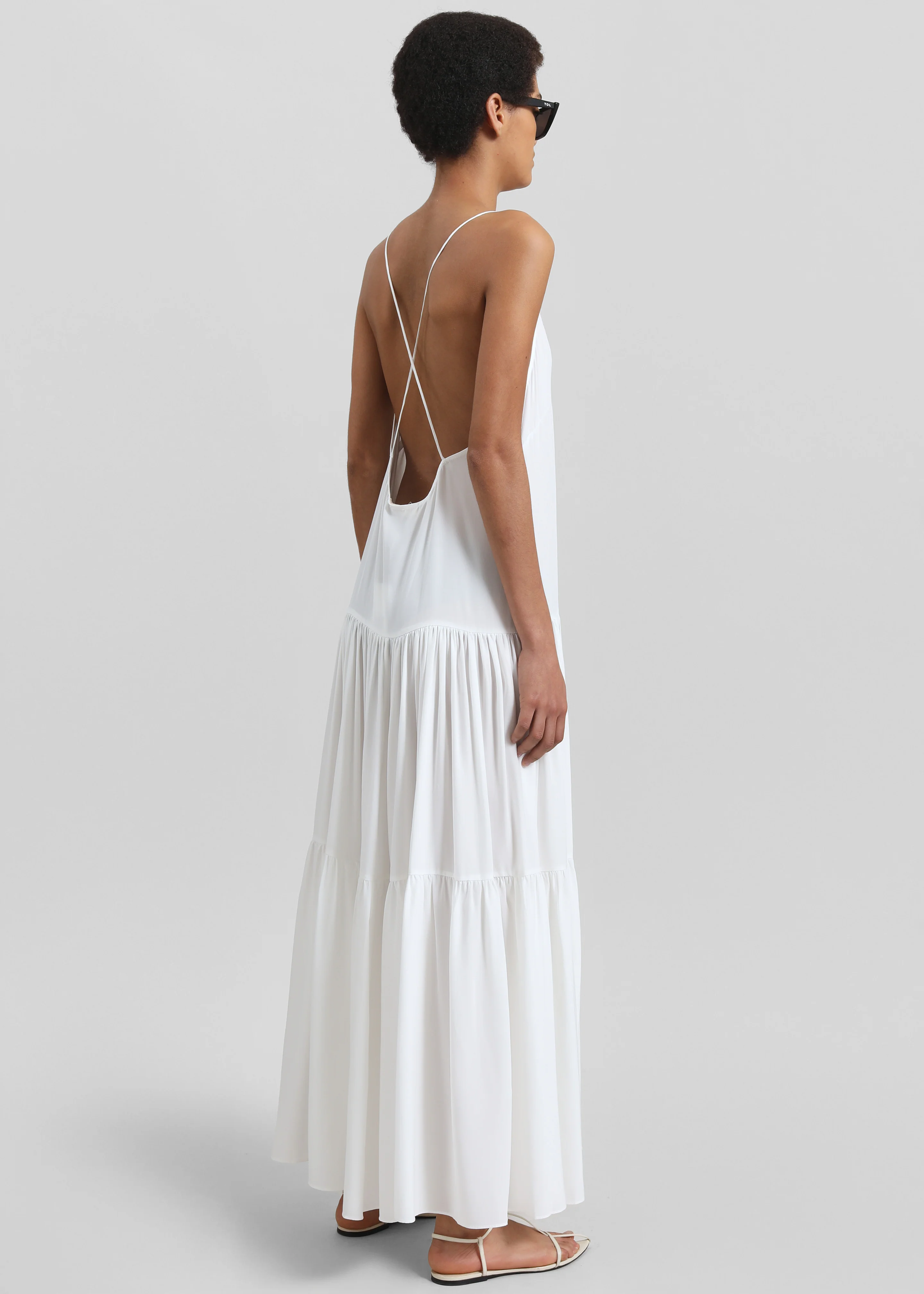 Matin Silk Tiered Dress - Natural - Image 9