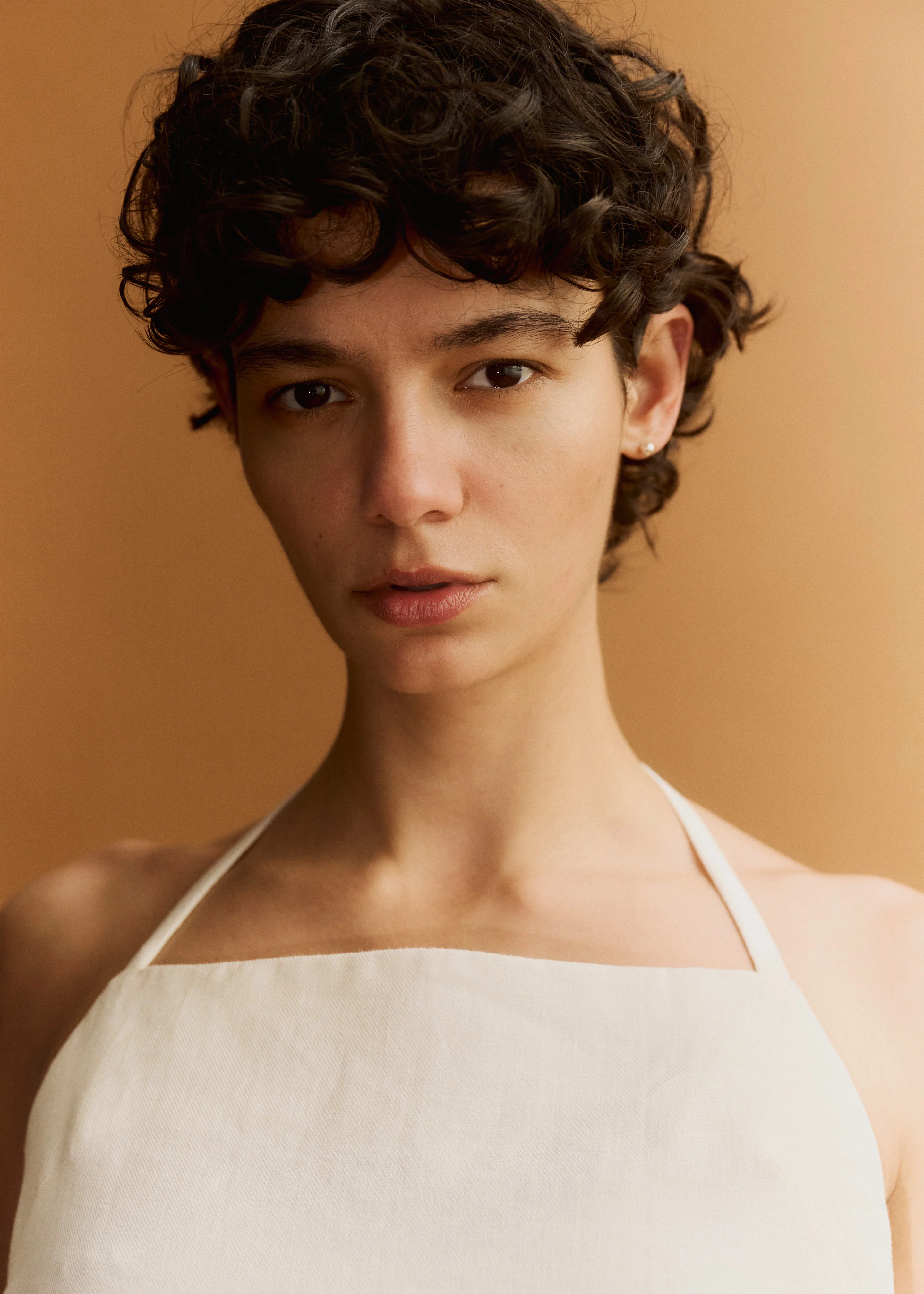 Matin Twill Halter Mini Dress - Natural - Image 2