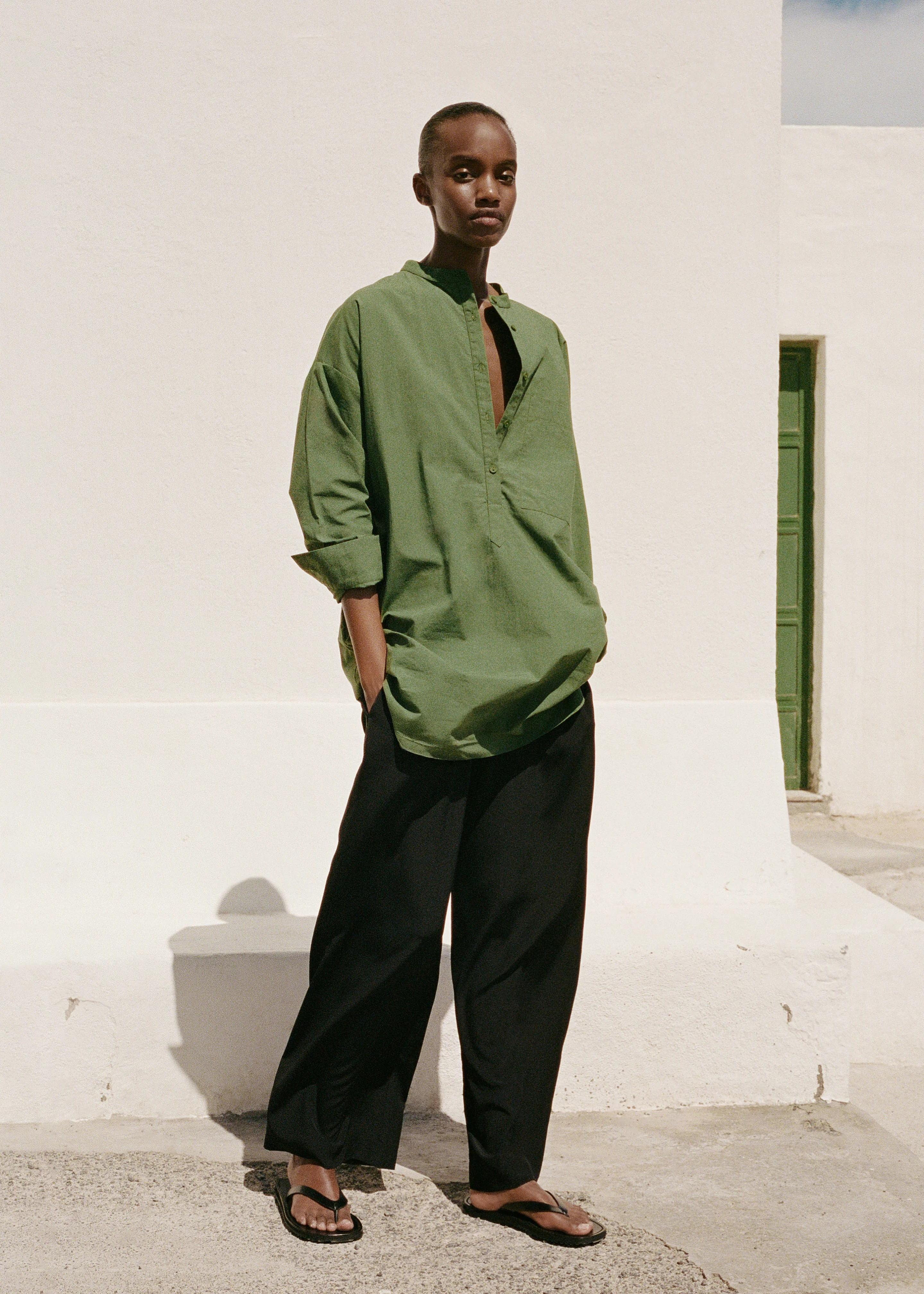 Matteau Popover Mini Shirt Dress - Cactus