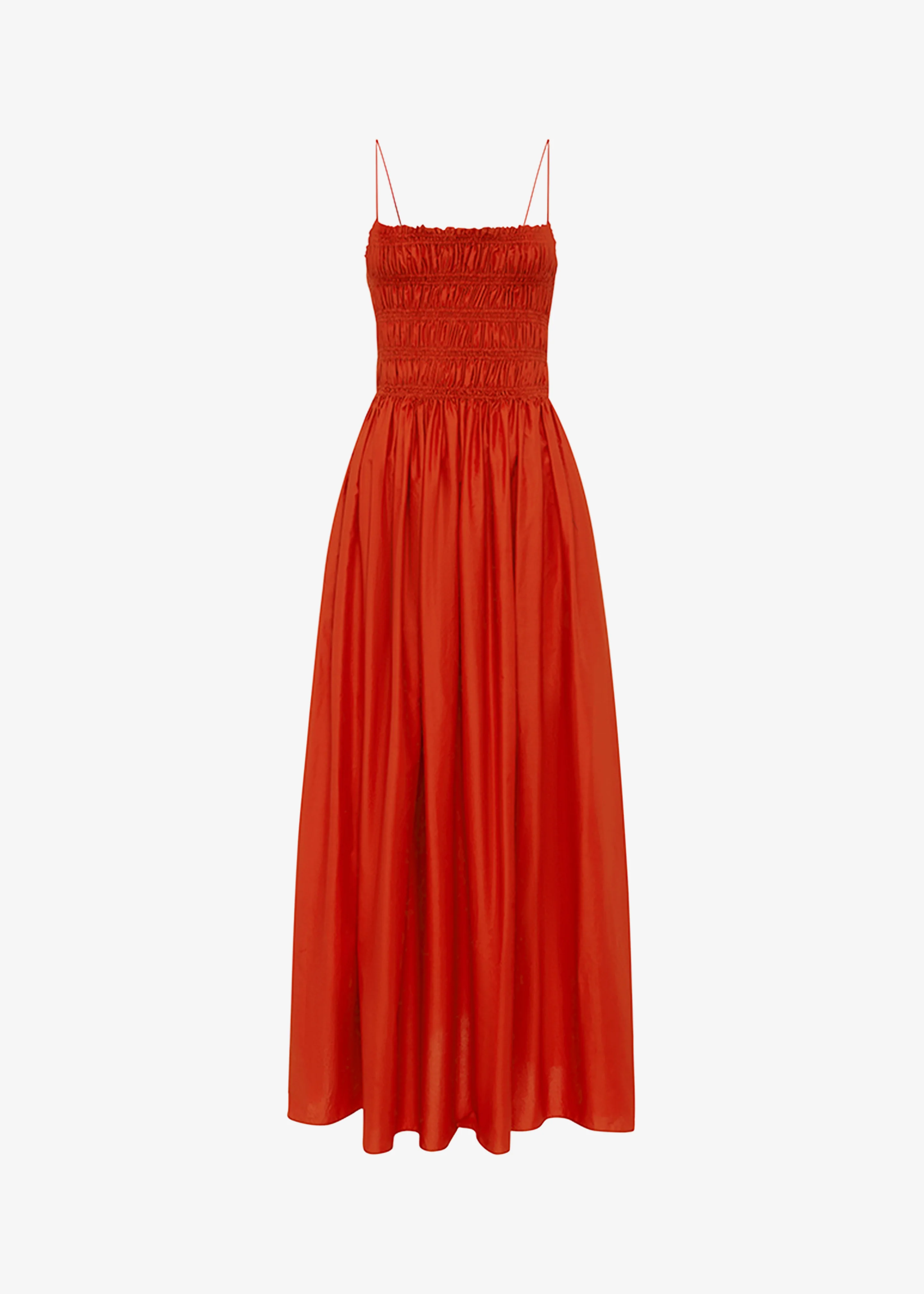 Matteau Shirred Bodice Dress - Tomato - Image 7