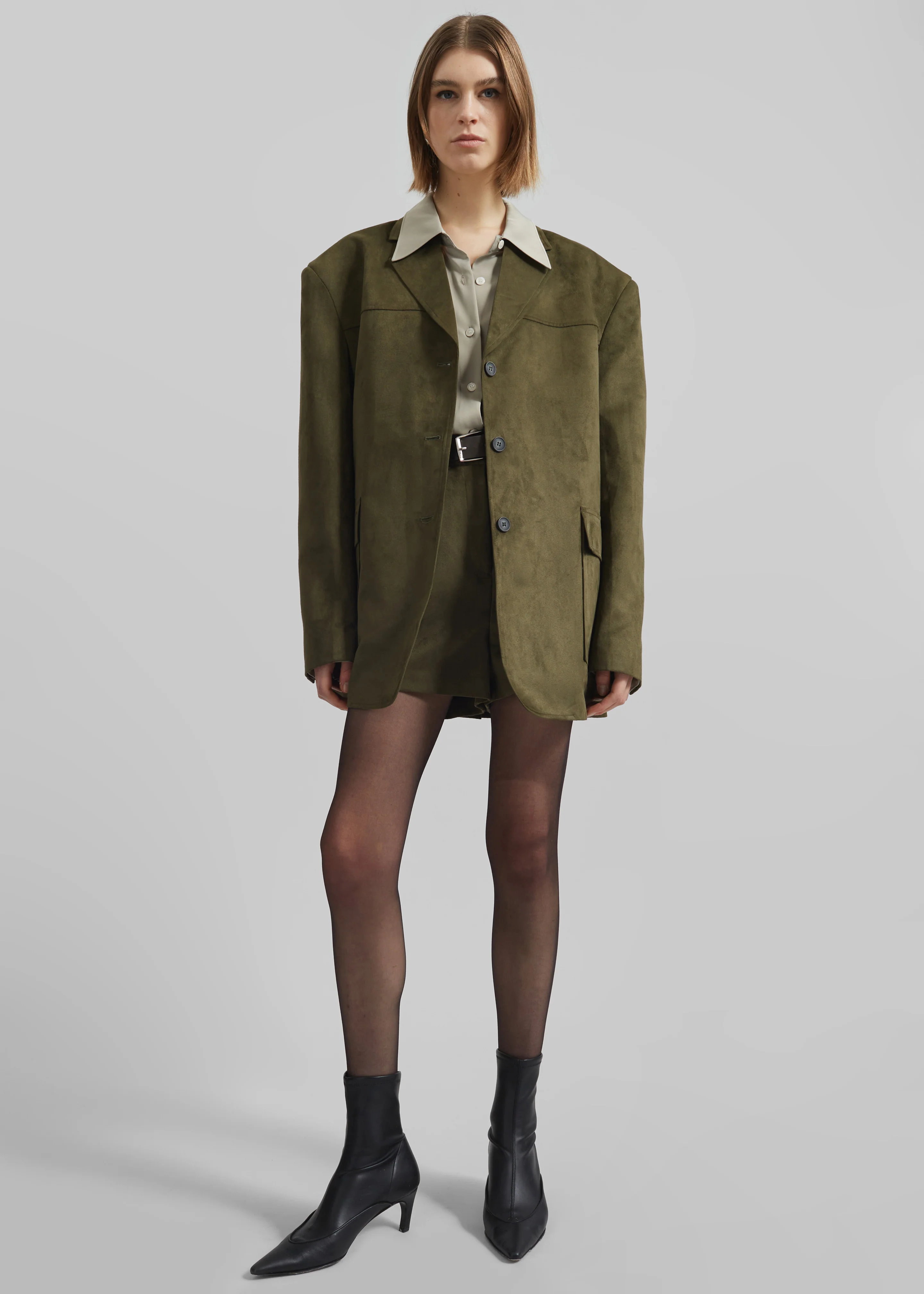 Merida Faux Suede Shorts - Khaki - Image 8