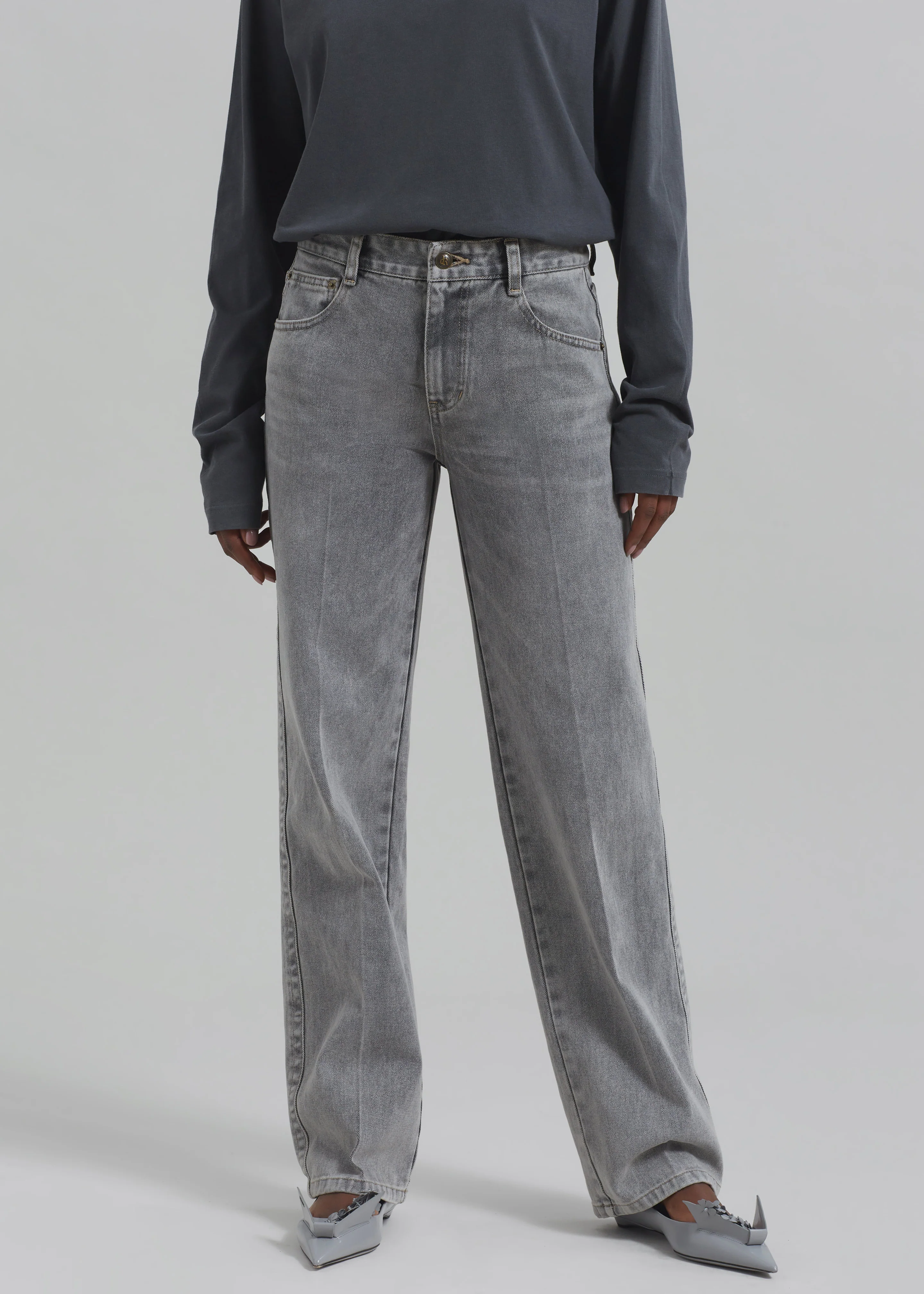 Montrose Straight Leg Jeans - Grey Wash - Image 2