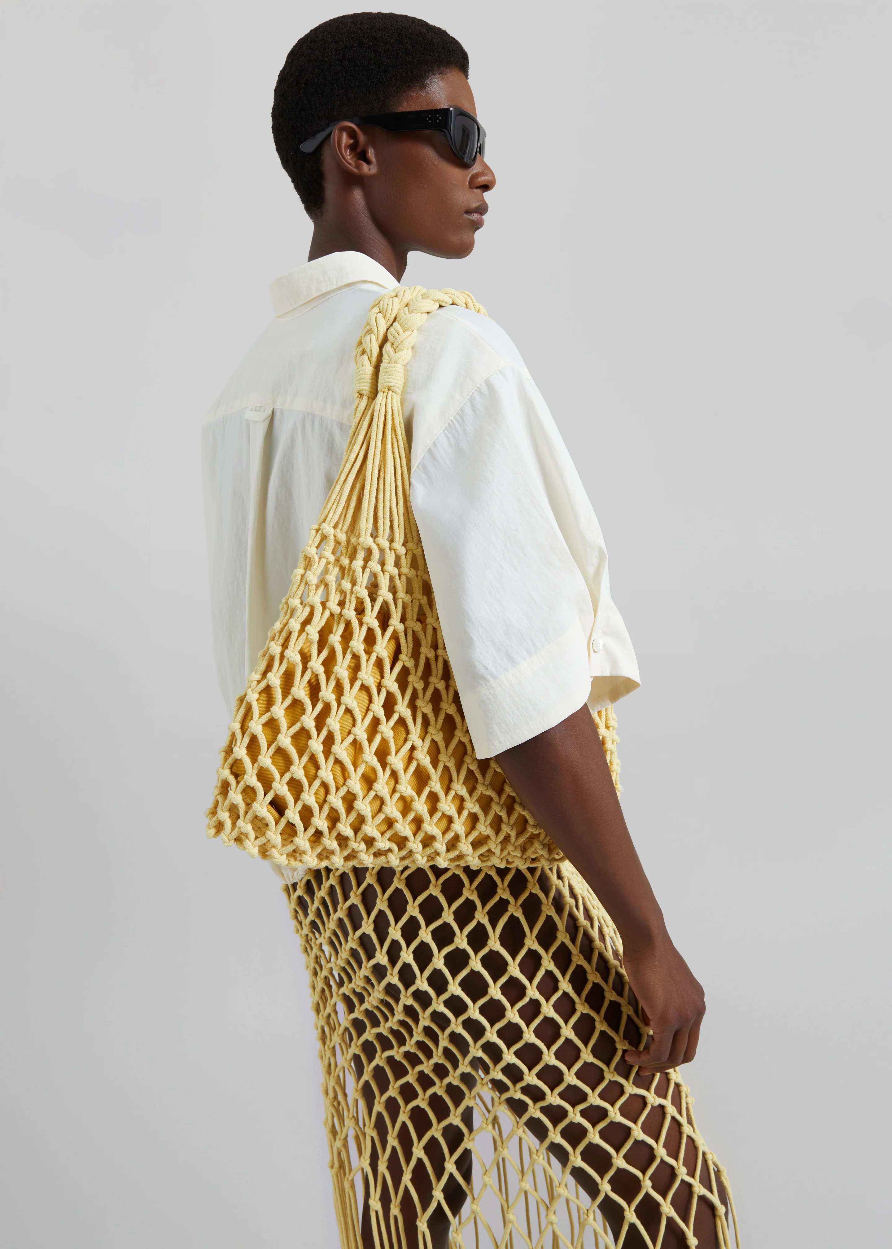 Naia Macrame Bag - Pale Yellow - Image 7