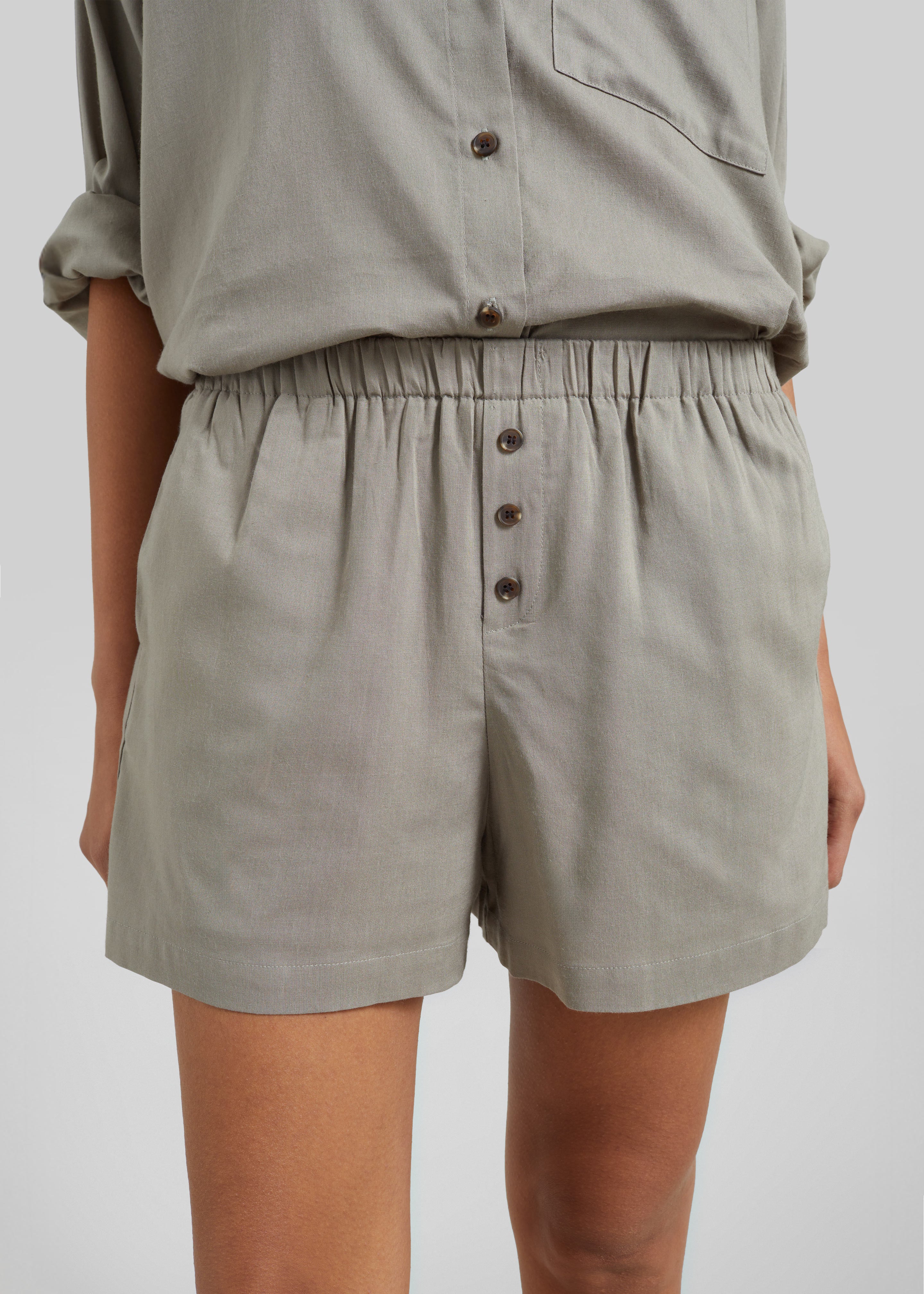 Noja Fluid Boxer Shorts - Pale Olive - Image 3
