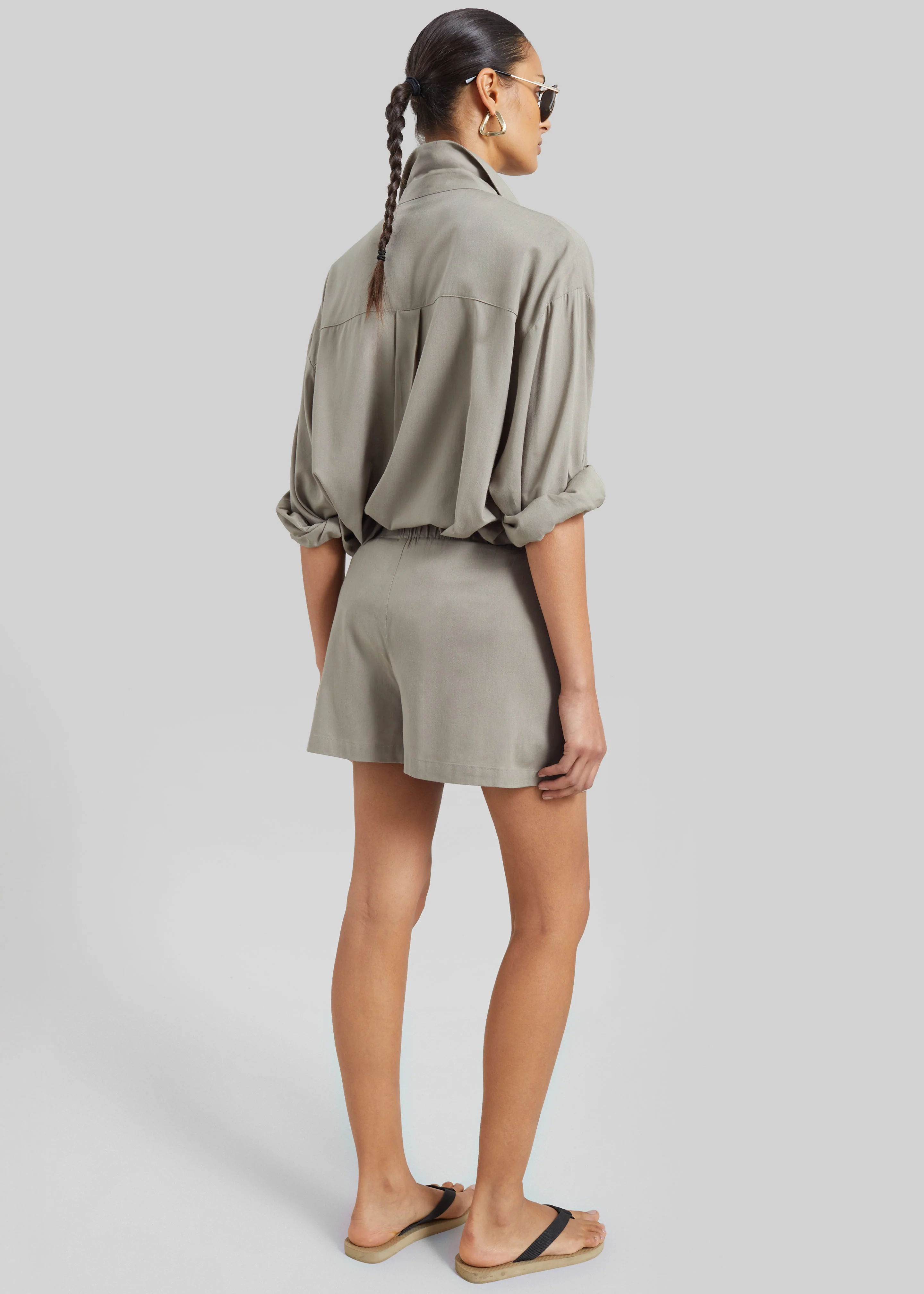 Noja Fluid Boxer Shorts - Pale Olive - Image 5