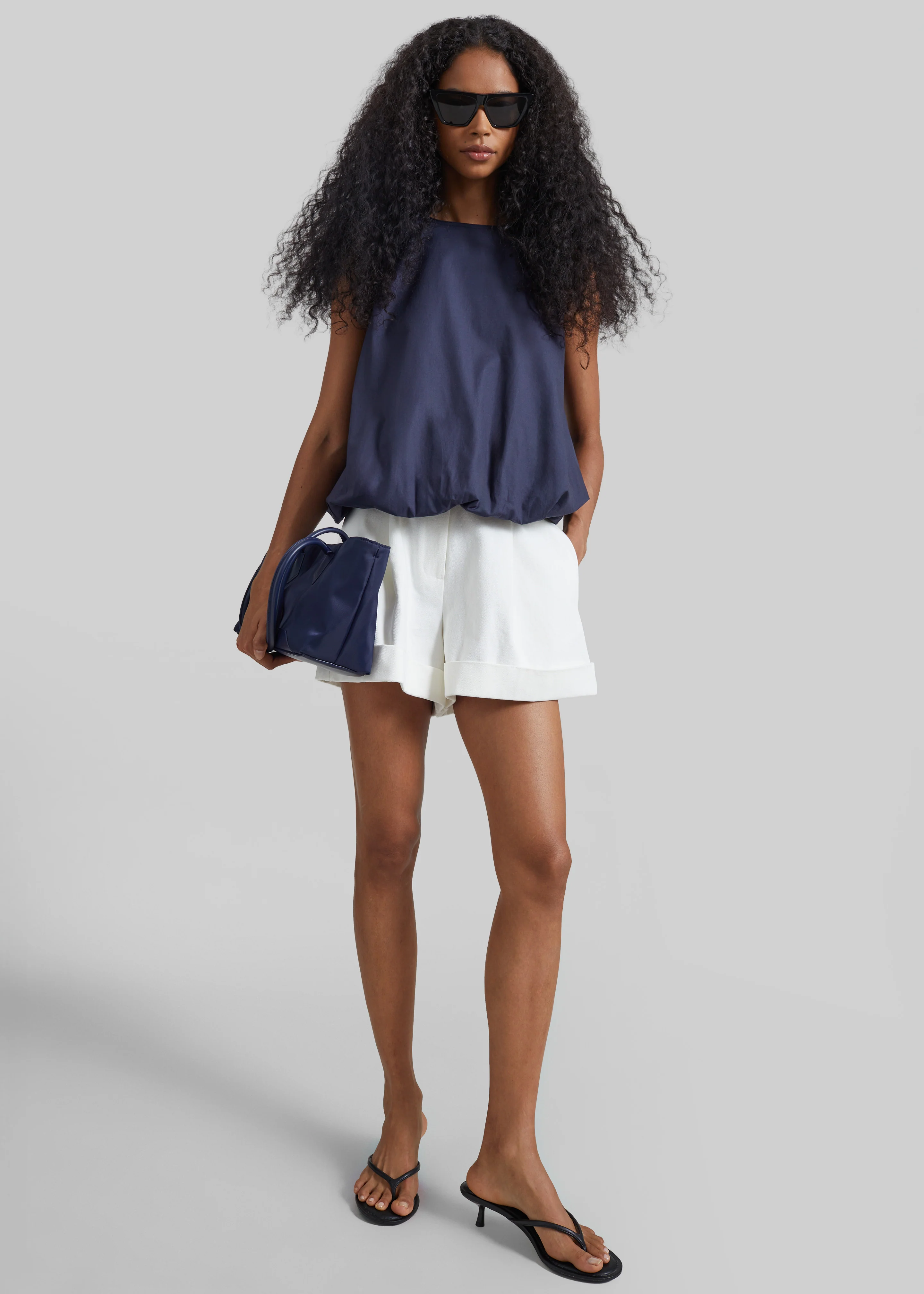 Norea Sleeveless Balloon Top - Navy - Image 4