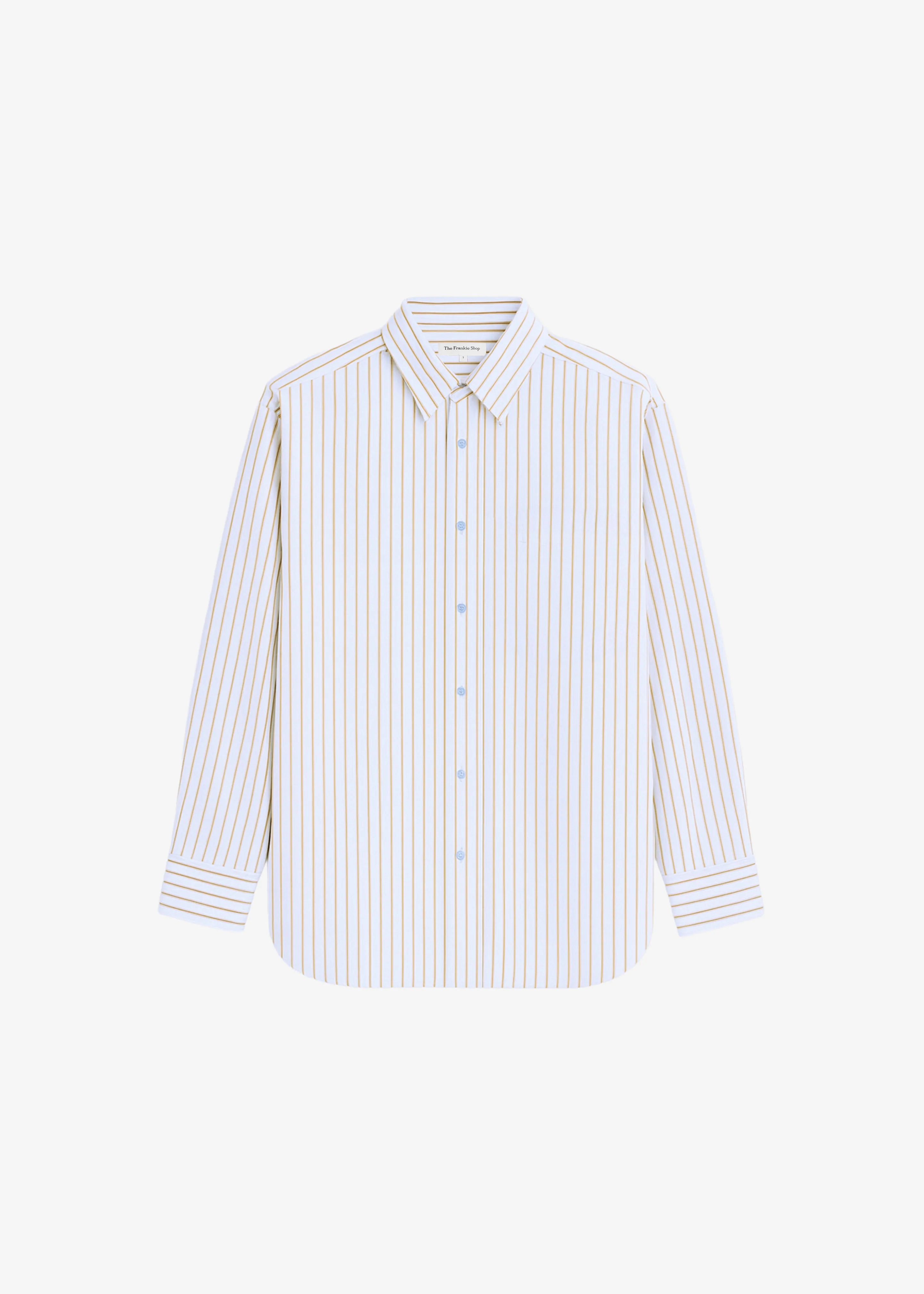 Oana Cotton Padded Shirt - Light Blue/Brown Stripe - Image 10