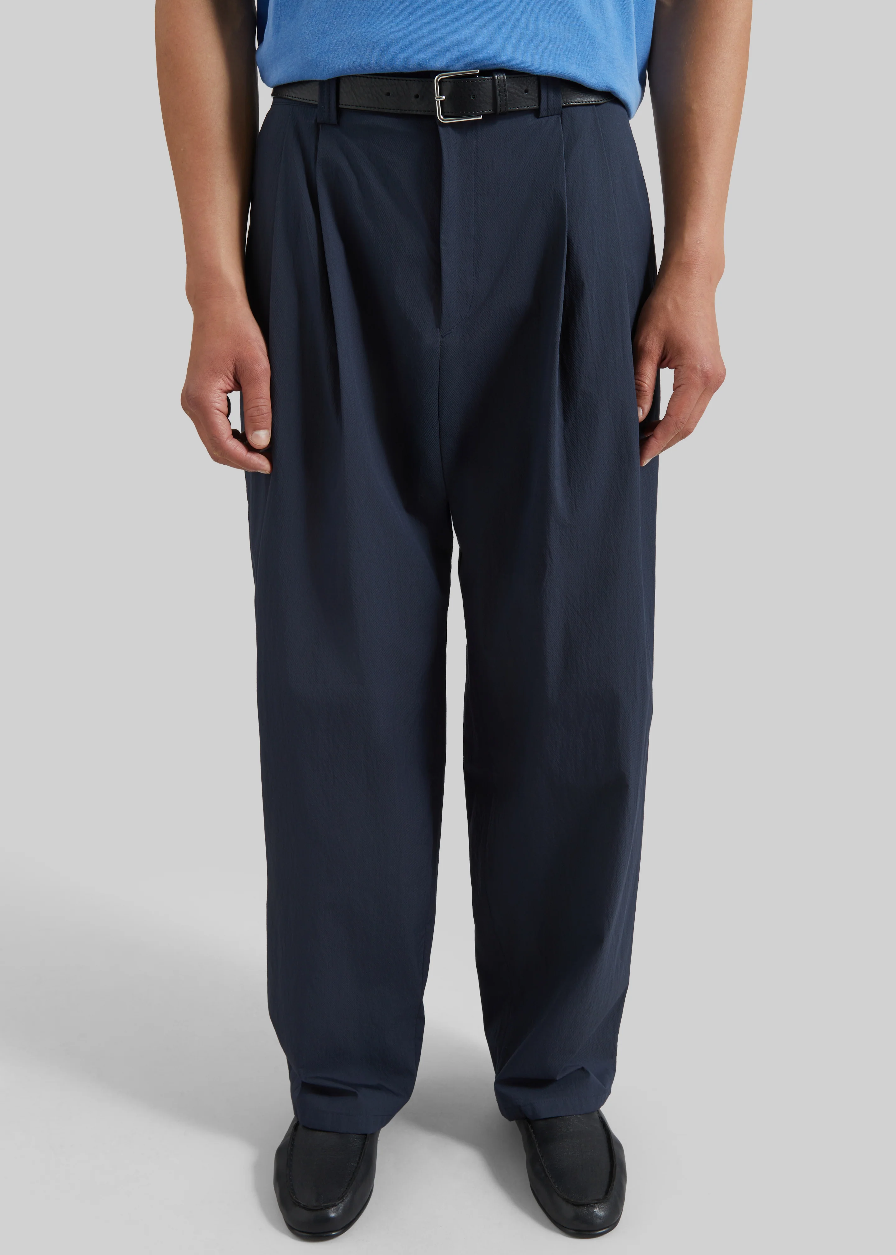 Osaka Pleated Pants - Navy - Image 2
