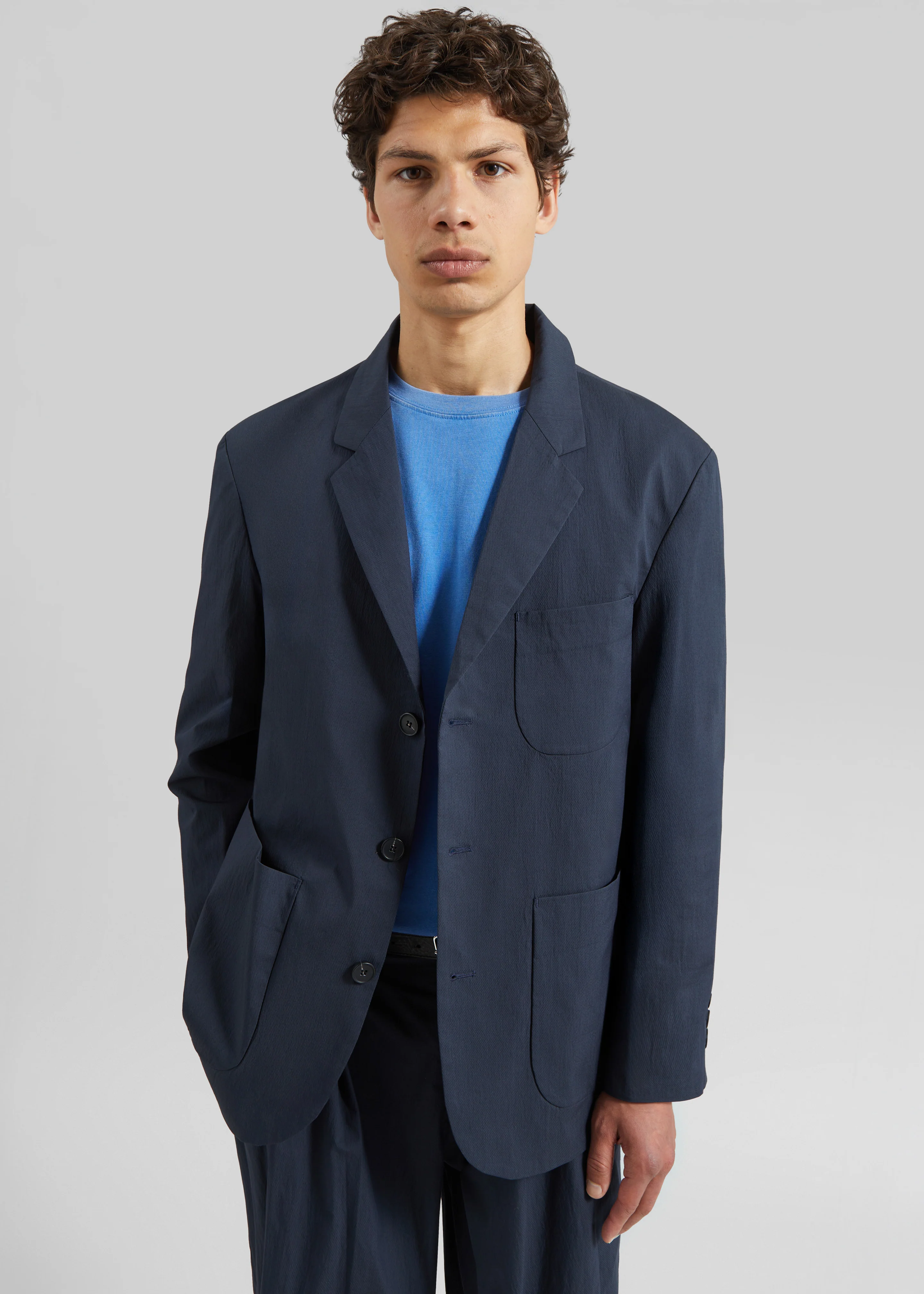 Osaka Single Breasted Blazer - Navy - Image 5