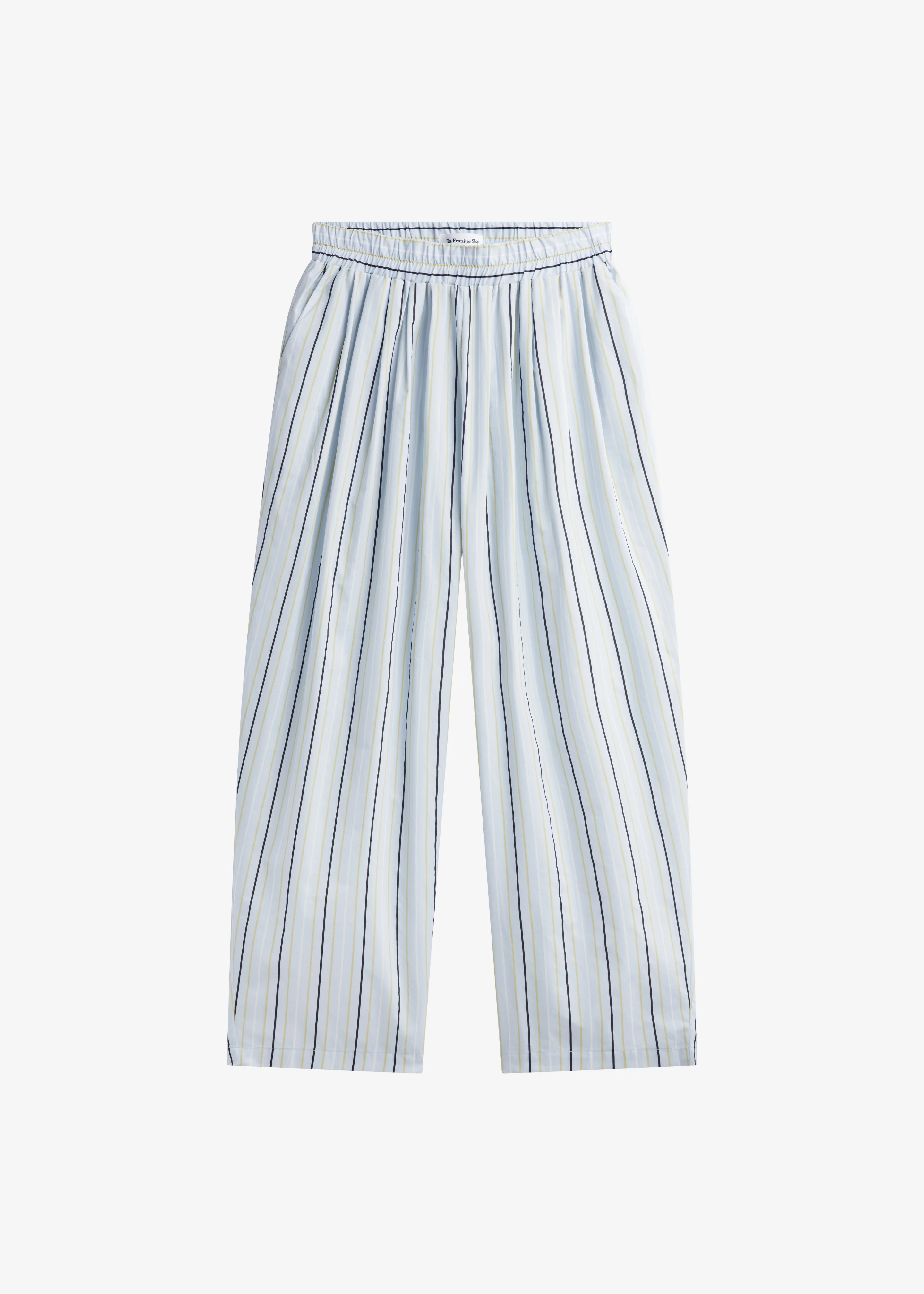Otranto Cotton Barrel Leg Pants - Blue Multi Stripe - Image 7