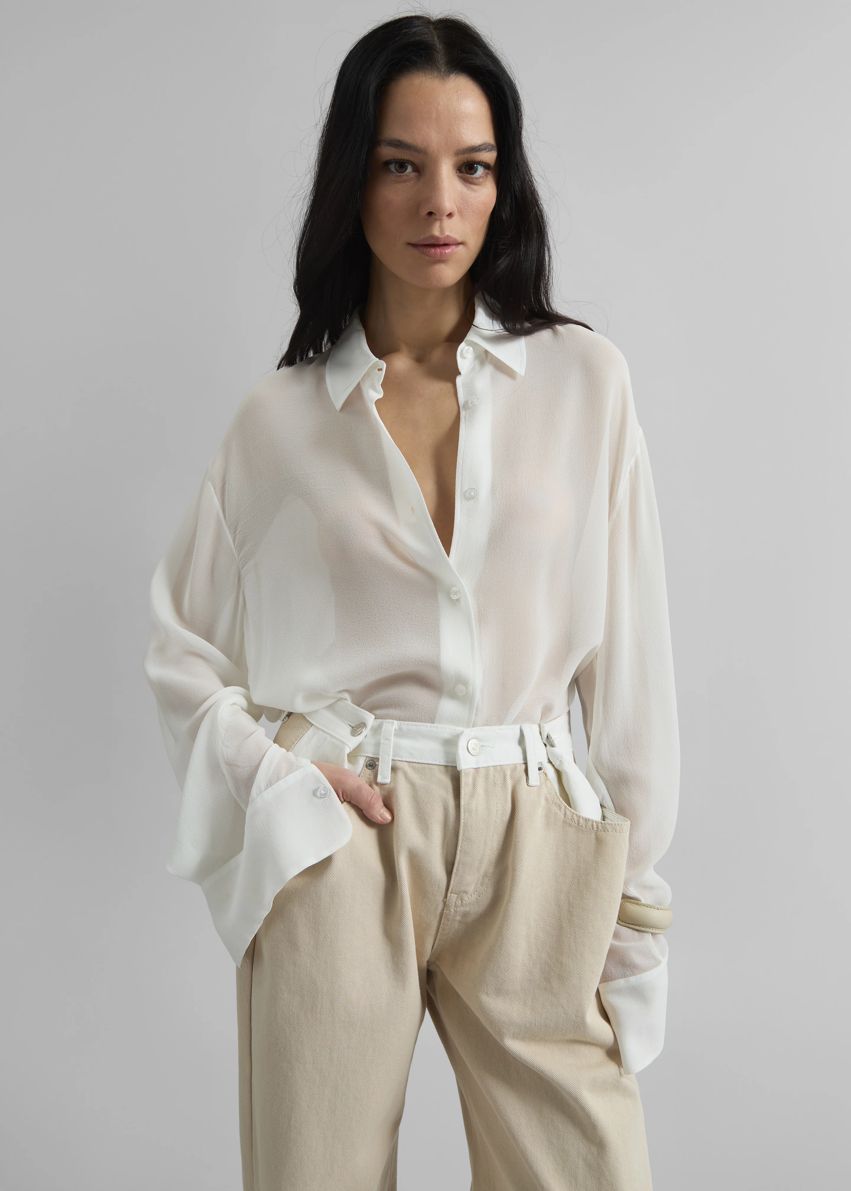 Peri Georgette Shirt - White - Image 5
