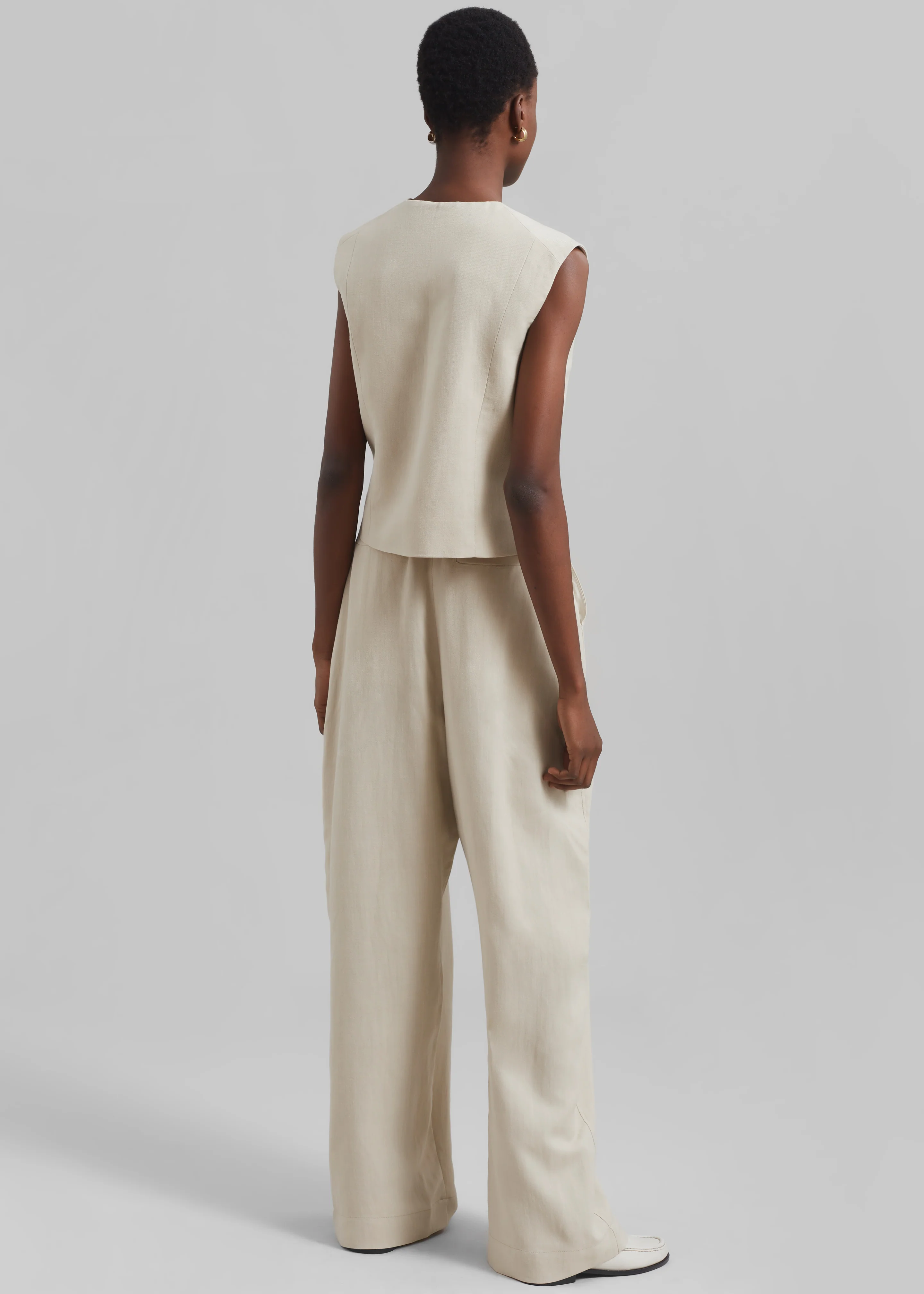 Piper Pleated Trousers - Beige - Image 9