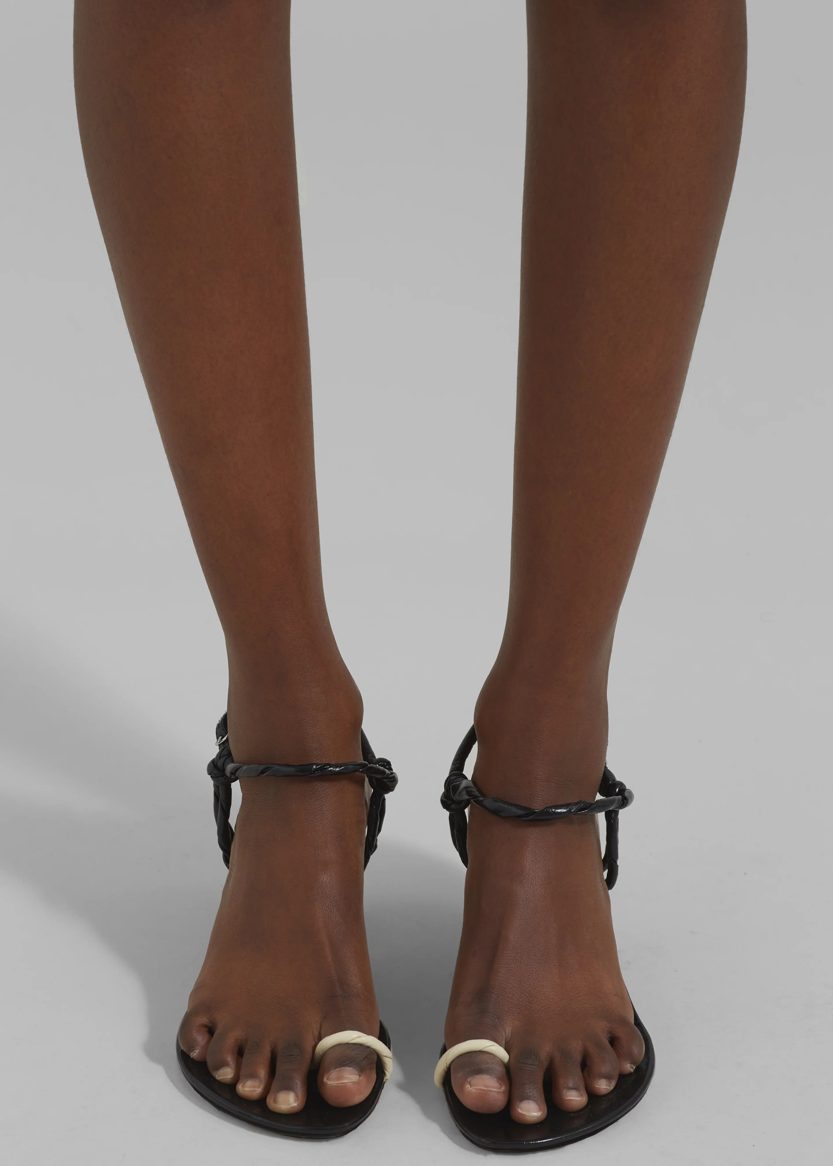 Proenza Schouler Tee Toe Ring Sandals - Black/Cream - Image 8