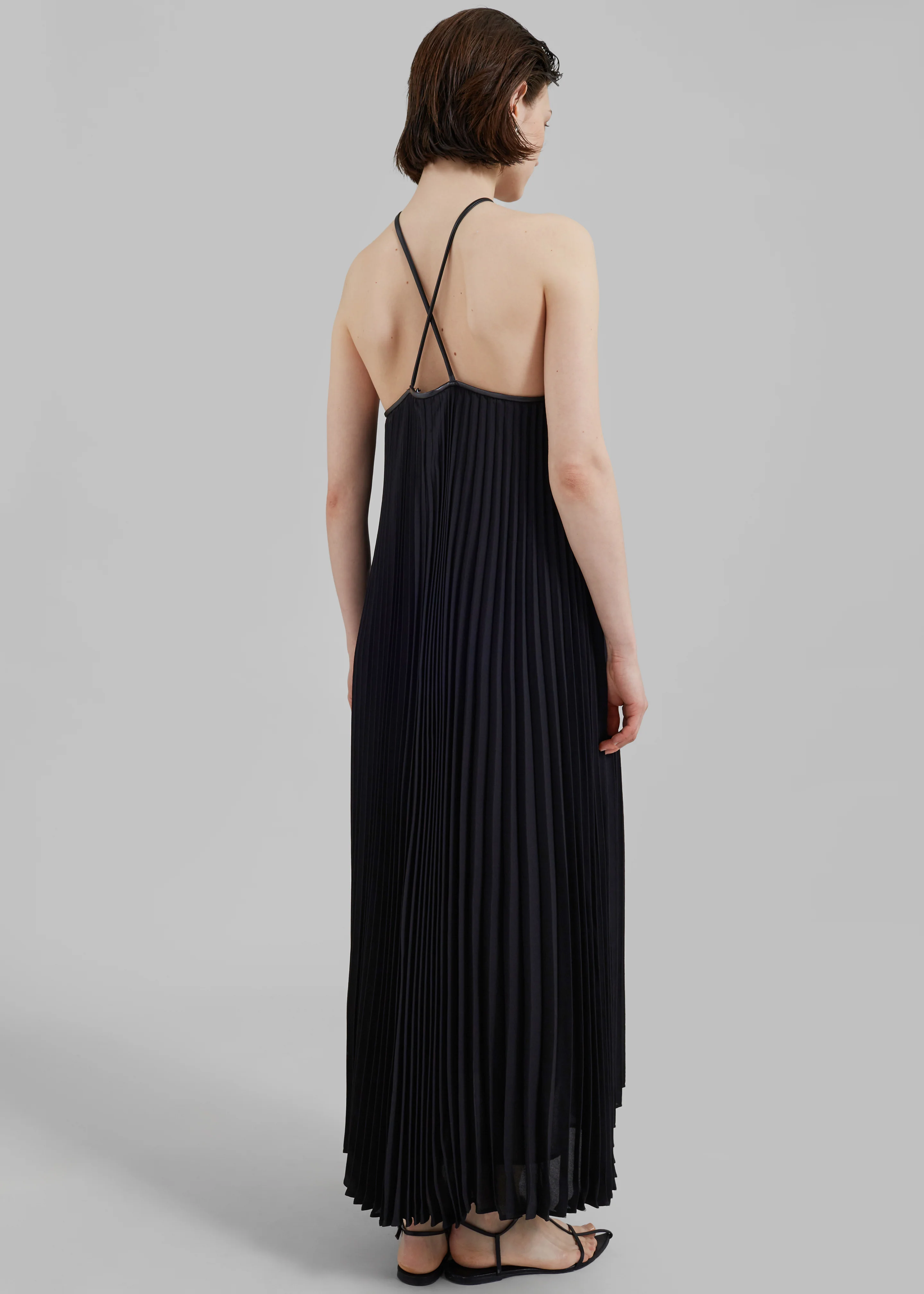 Proenza Schouler White Label Celeste Lightweight Crepe Dress - Black - Image 7
