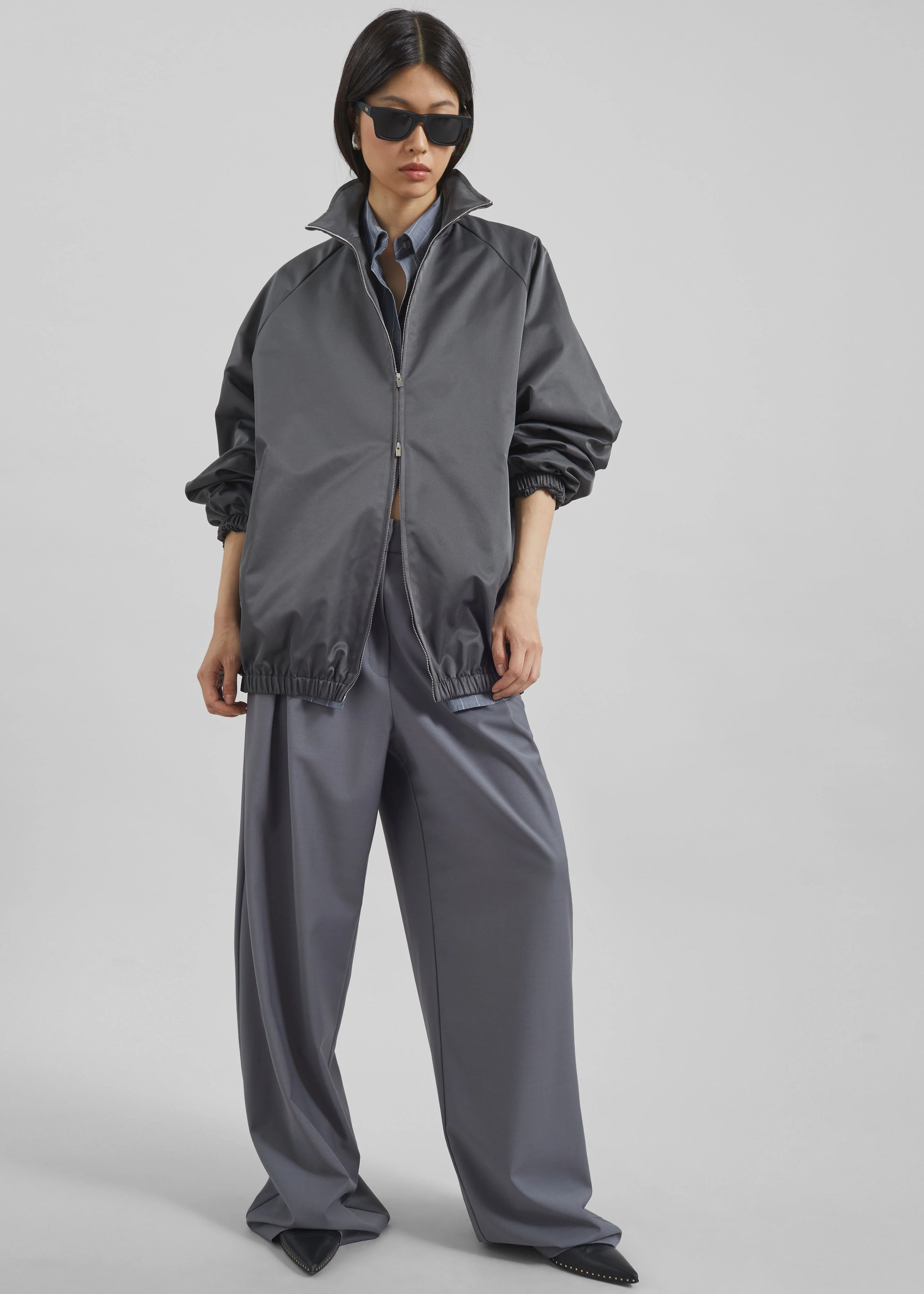 Ripley Pleated Trousers - Grey - Image 10