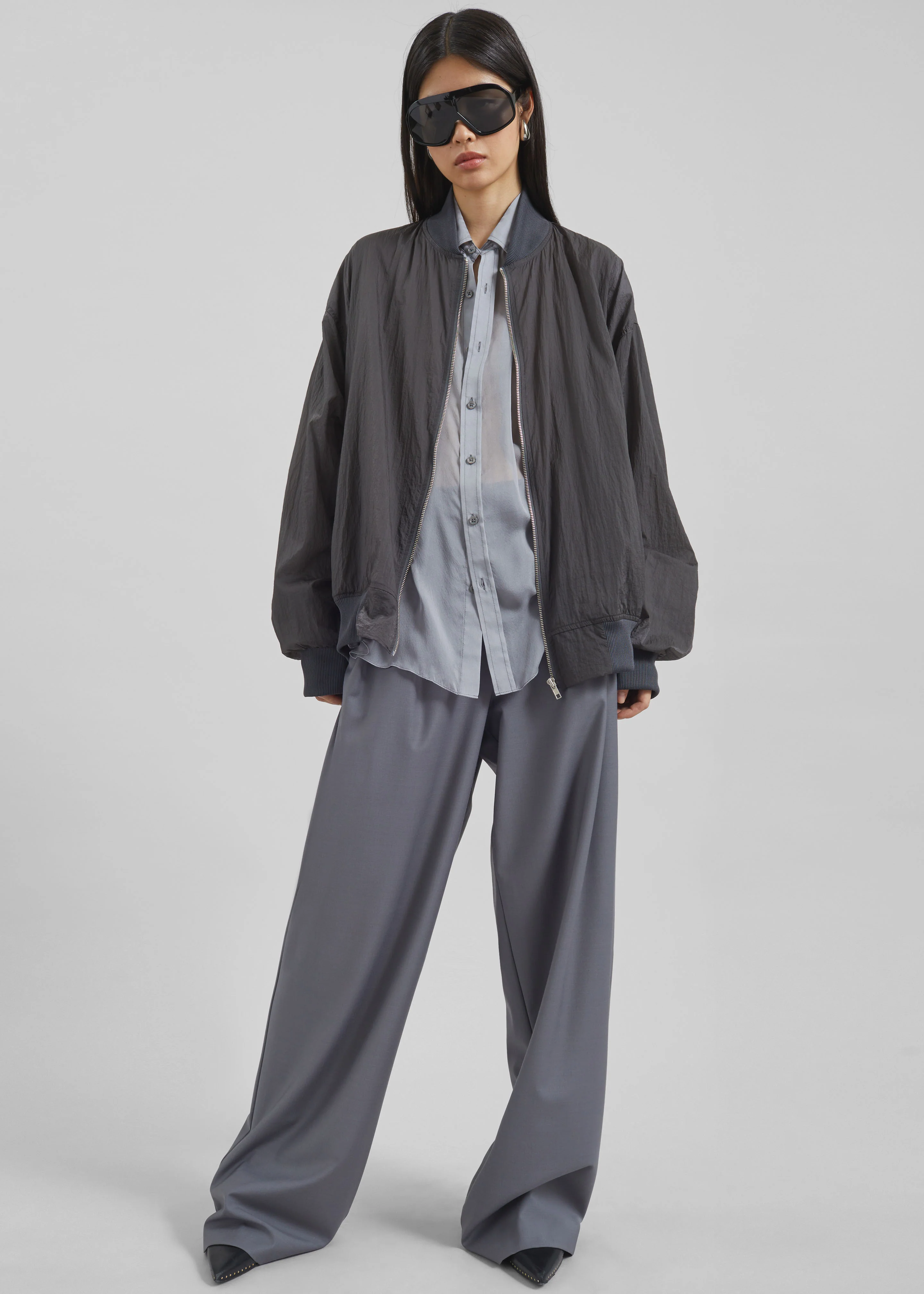 Ripley Pleated Trousers - Grey - Image 3