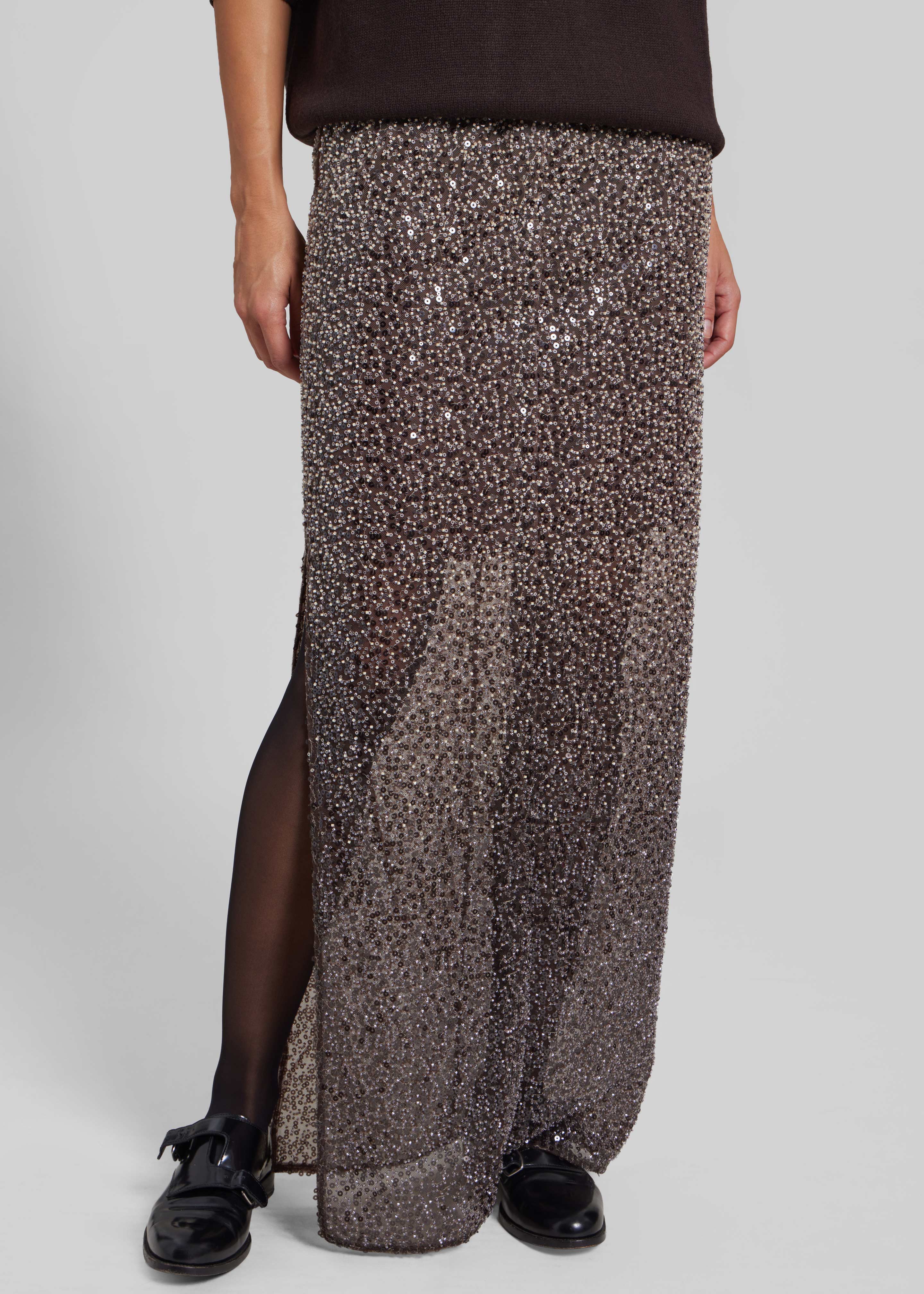 Rotate Beaded Maxi Skirt - Nougat Comb - Image 4