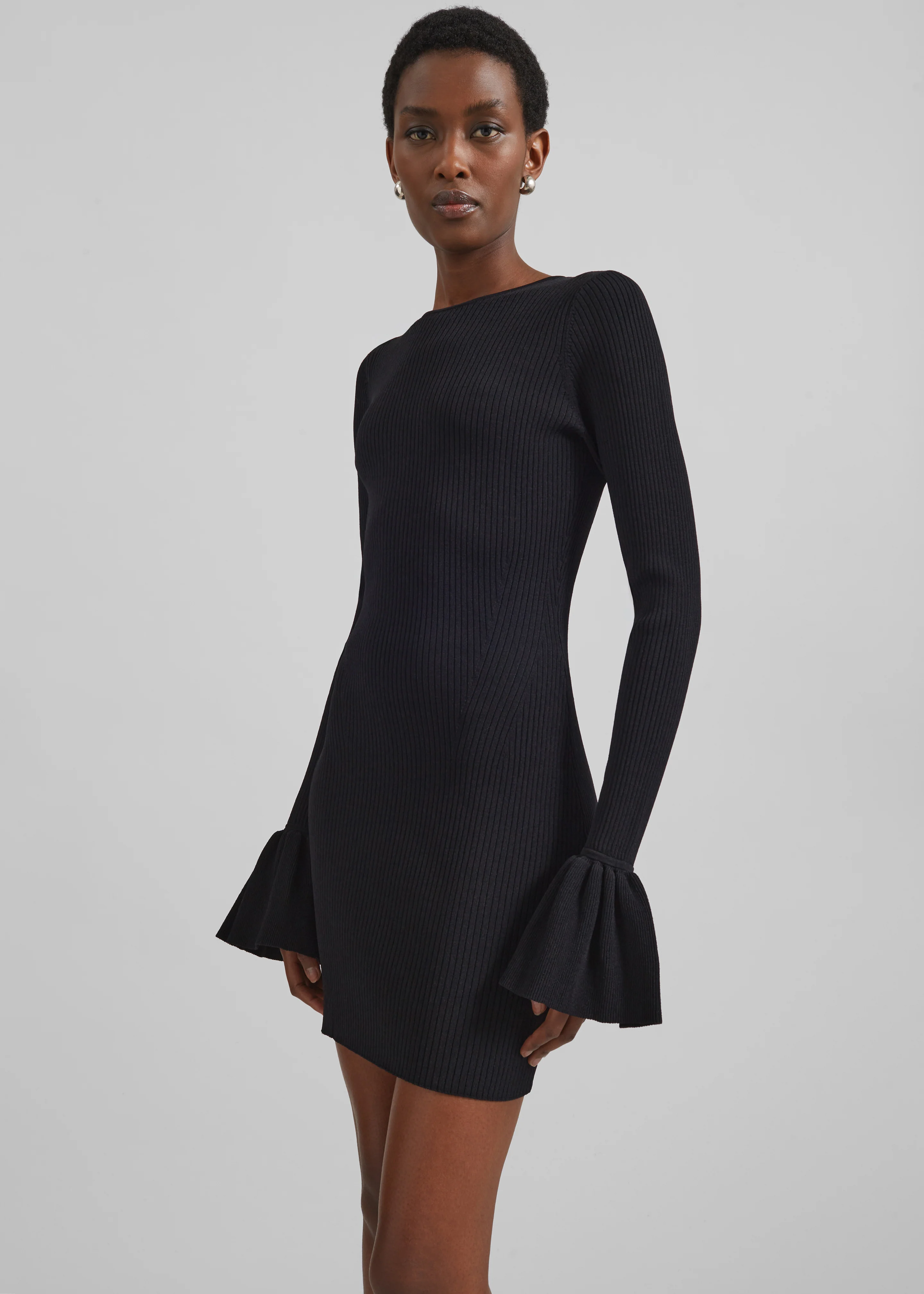 Rotate Knit Mini Cutout Dress - Black - Image 5
