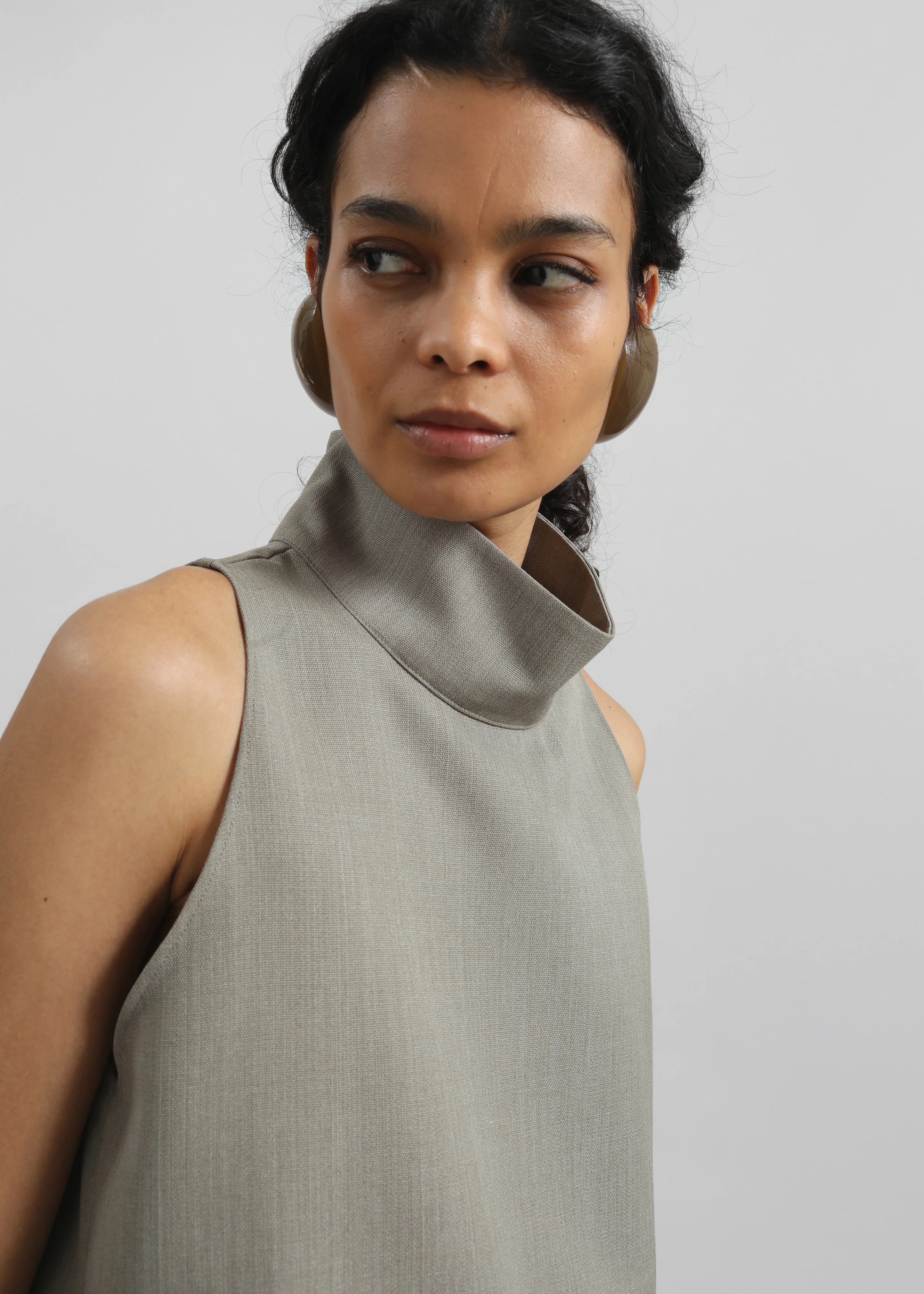Salcott Mock Neck Top - Taupe - Image 2