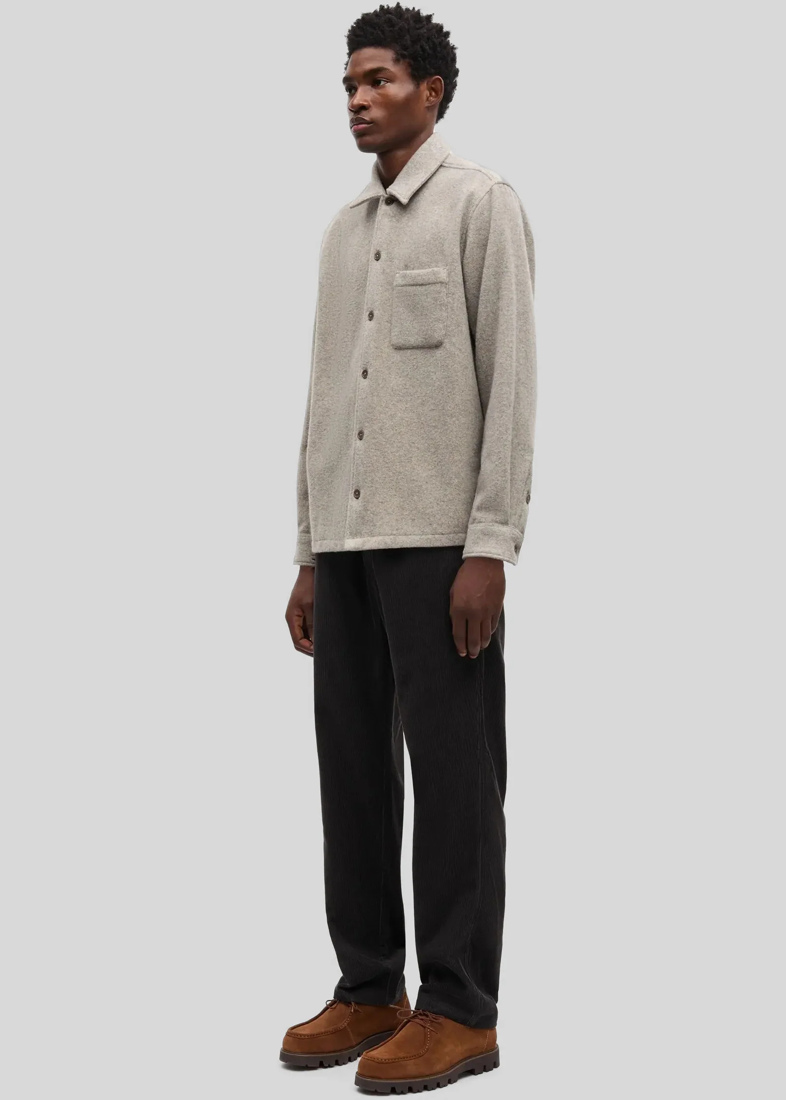 Samsøe Samsøe Sadamon JJ Overshirt - Elephant Skin - Image 3