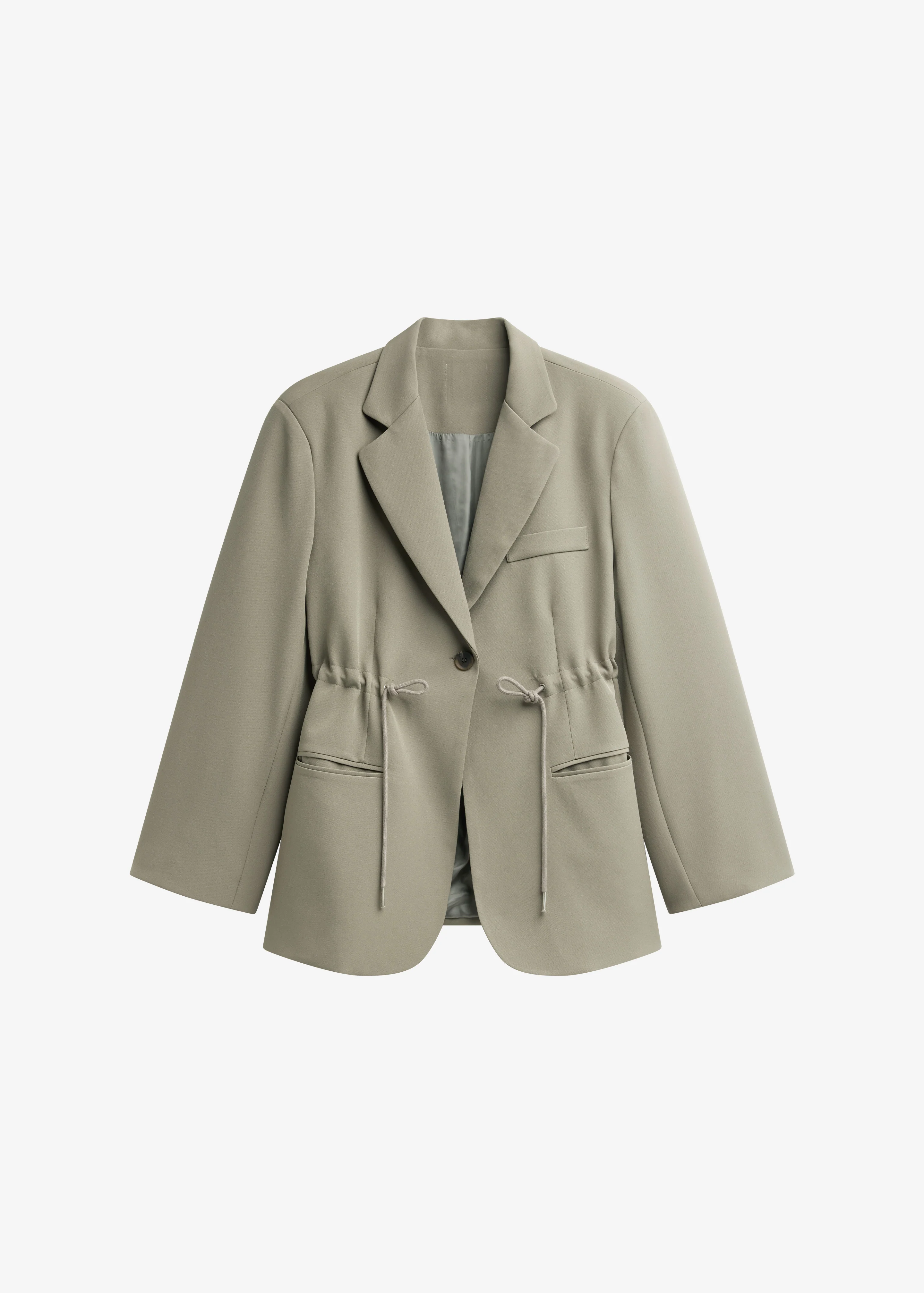Sesma Drawstring Blazer - Pale Olive - Image 4
