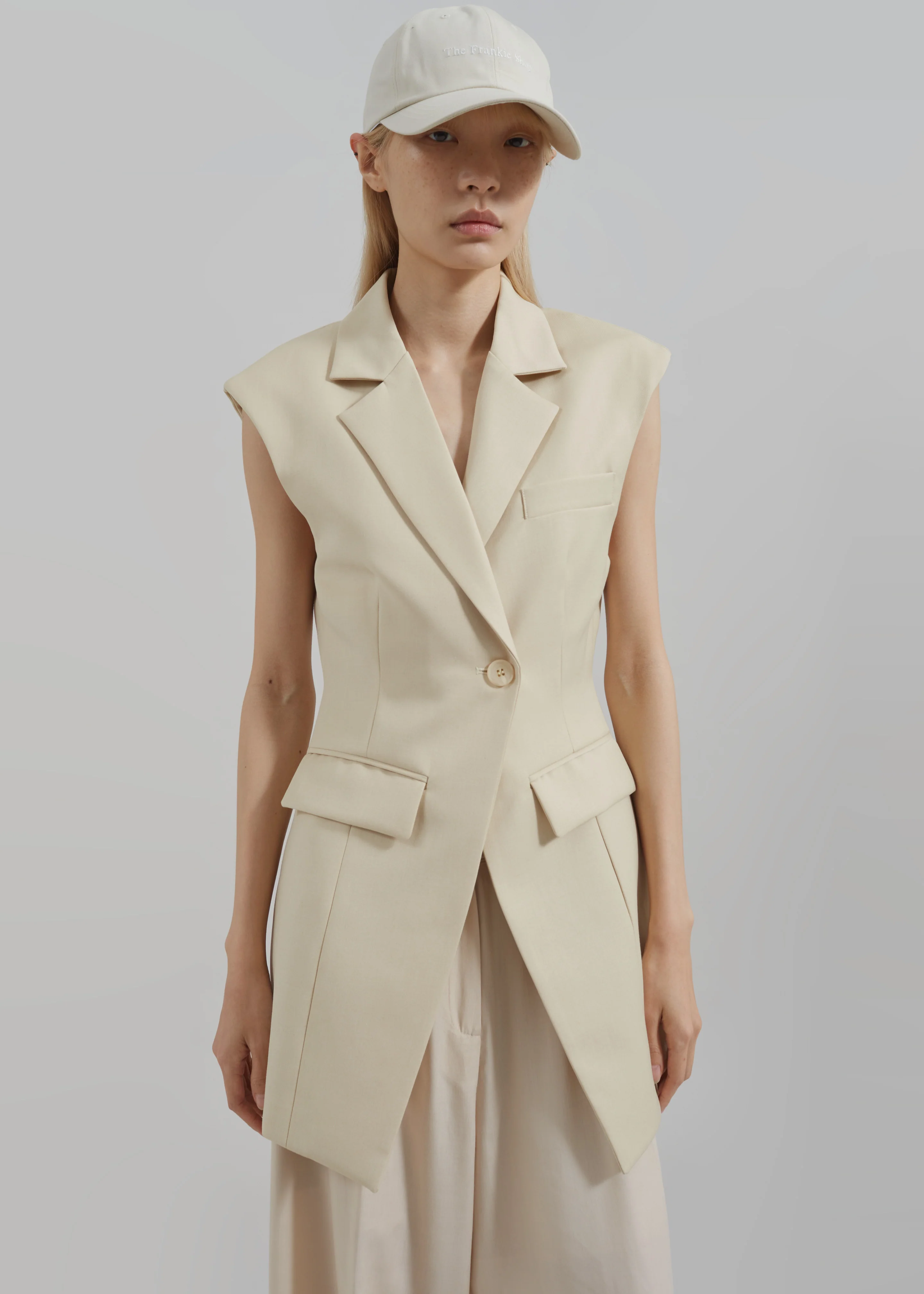 Shari Layered Vest - Beige - Image 4