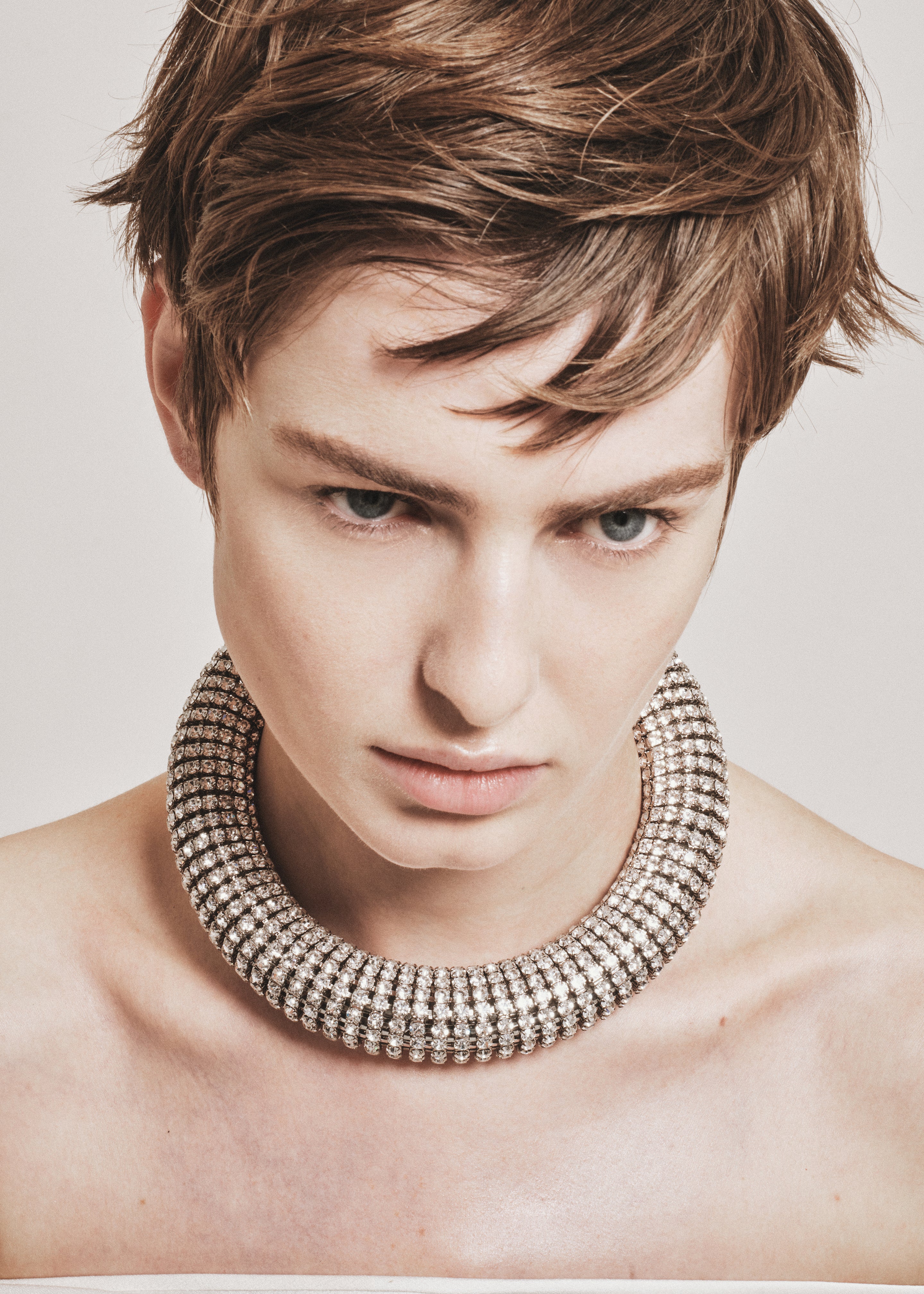Sharra Pagano Crystal Glow Tubular Necklace - Silver - Image 4