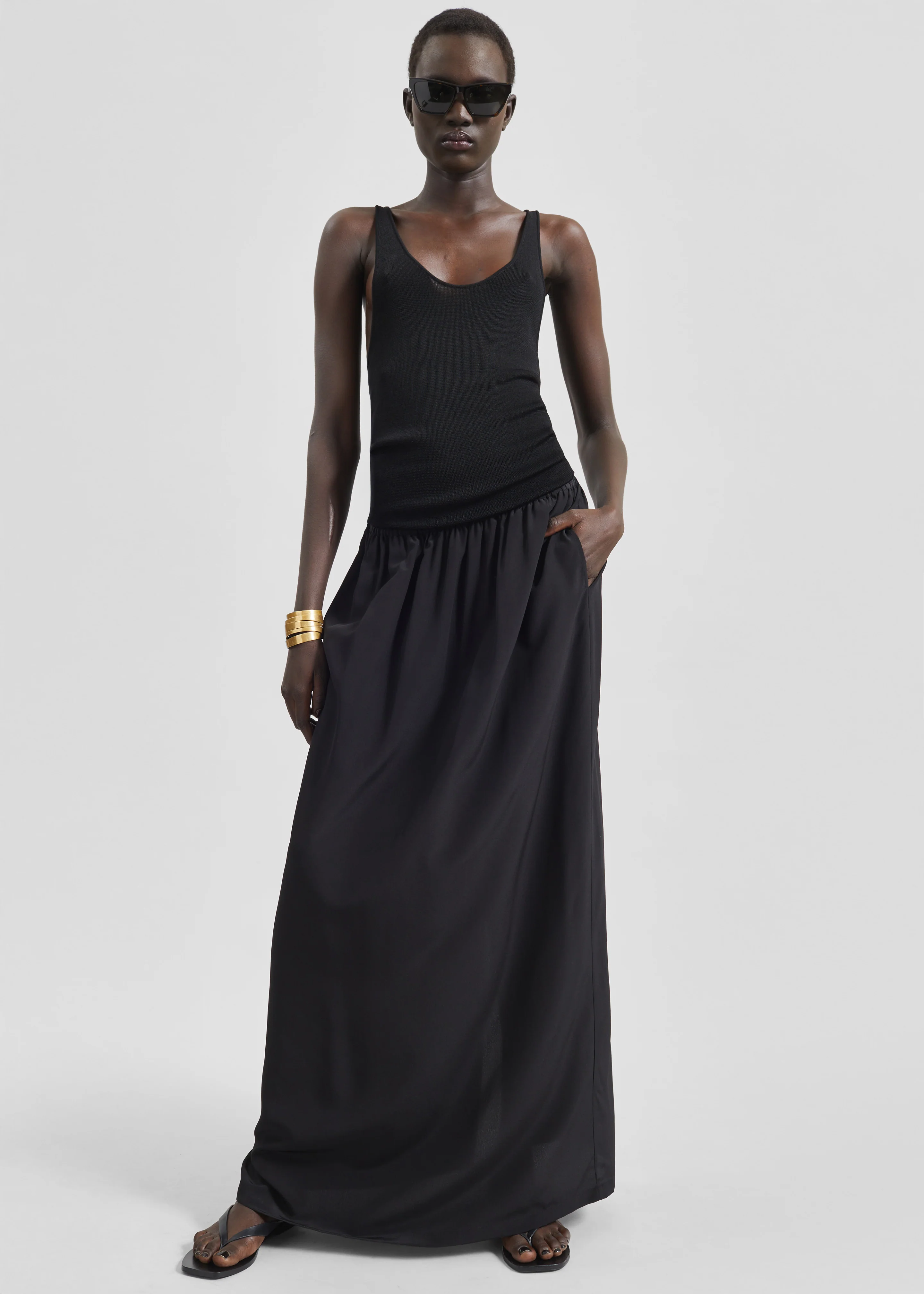 Sibena Silk Maxi Skirt - Black - Image 5