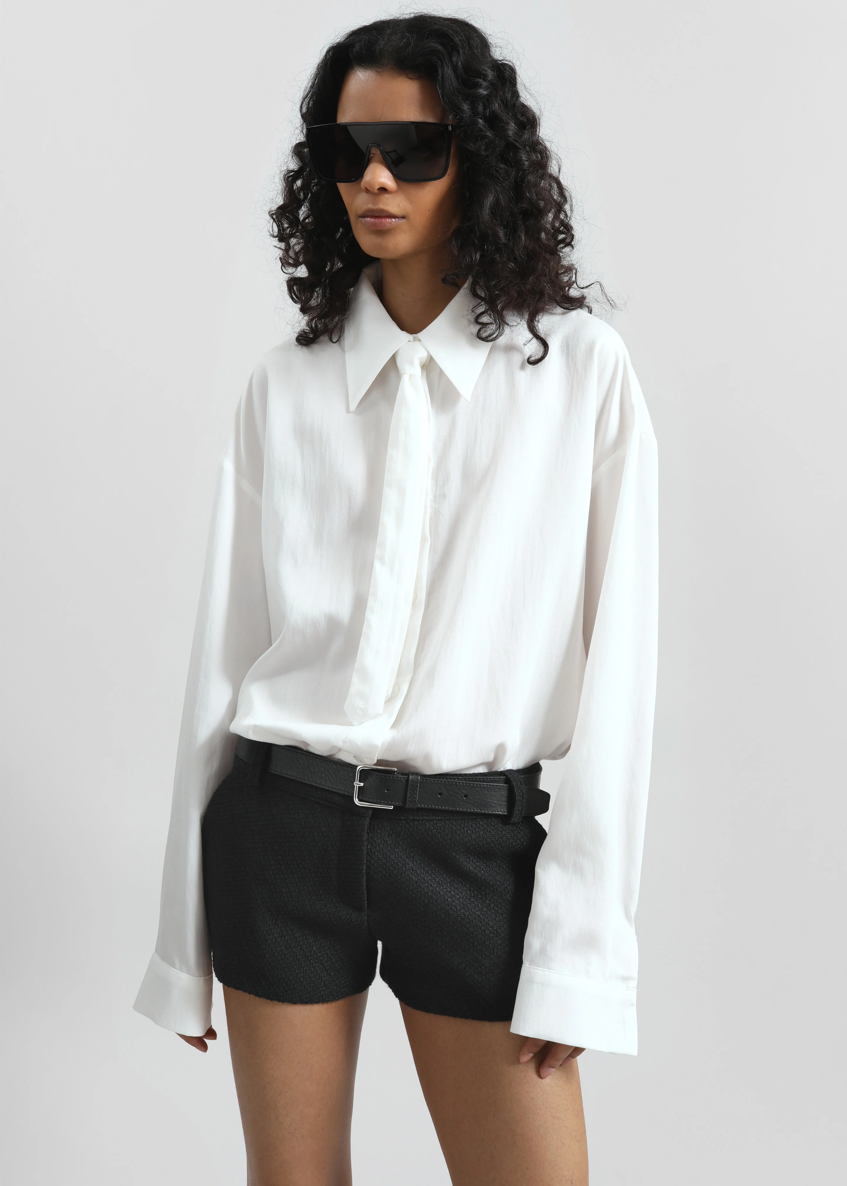 Silvan Neck Tie Shirt - White - Image 5