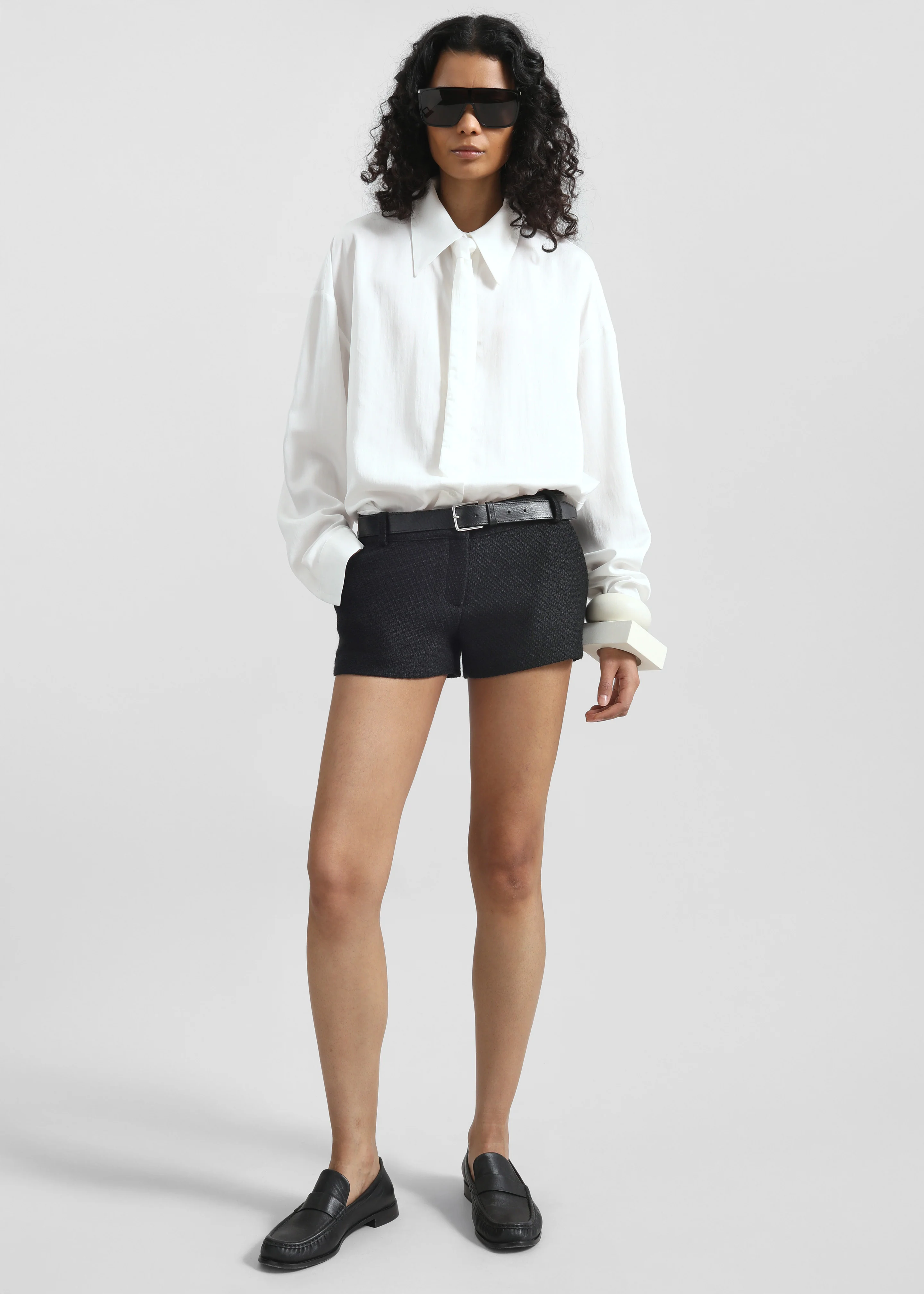 Silvan Neck Tie Shirt - White - Image 6