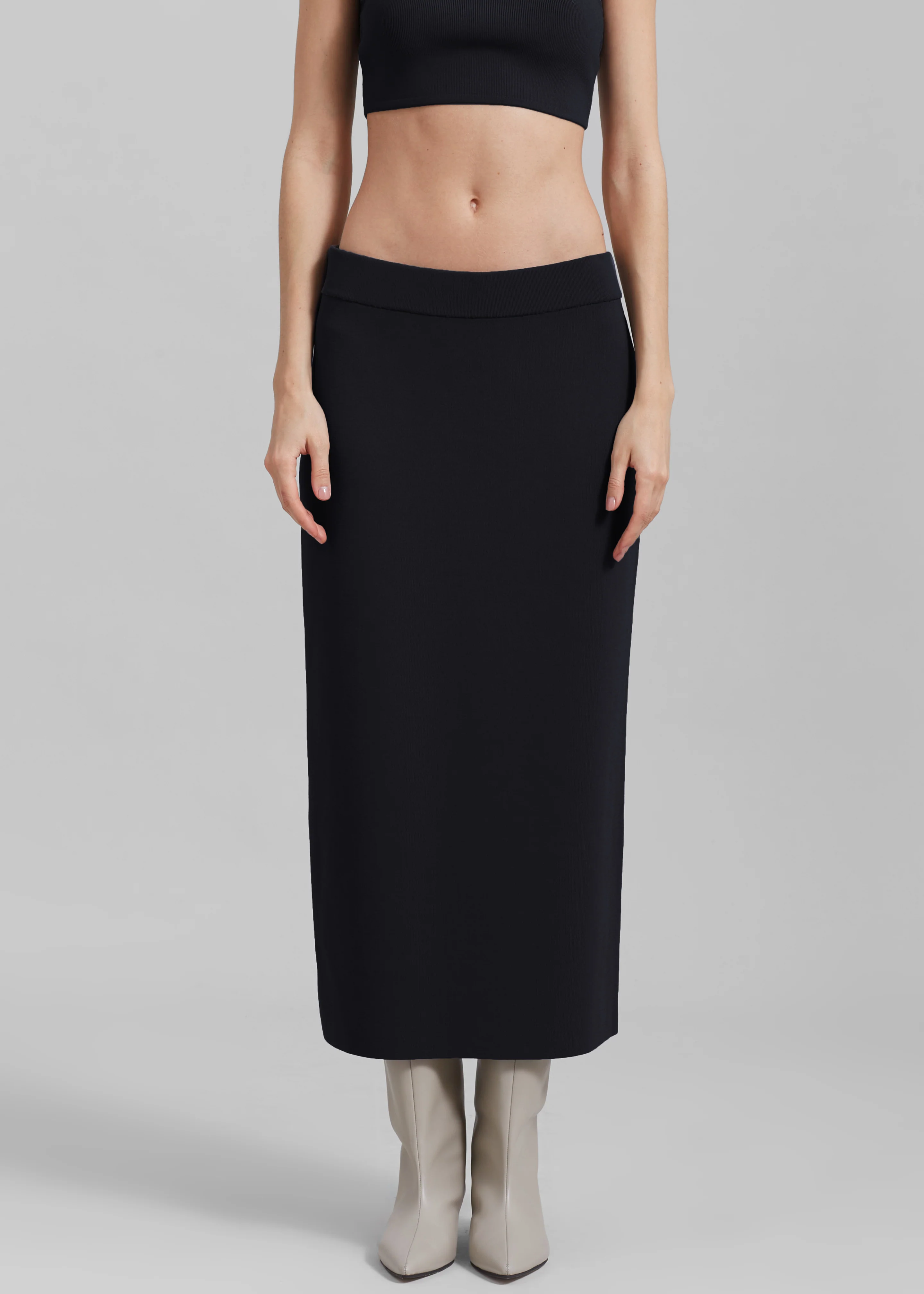 Solange Knit Pencil Skirt - Black - Image 5