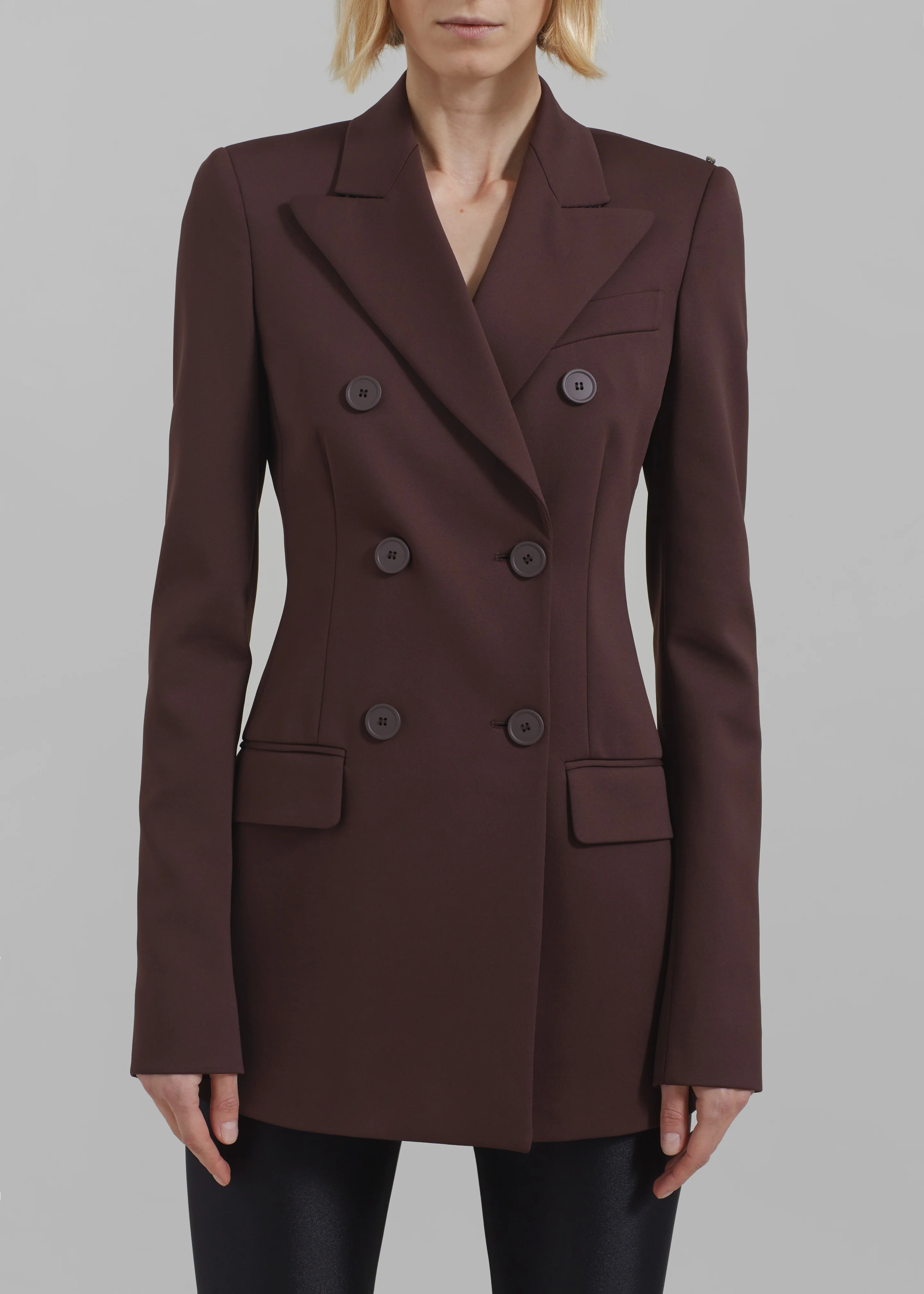 Sportmax Frizzo Scuba Jacket - Dark Brown - Image 4