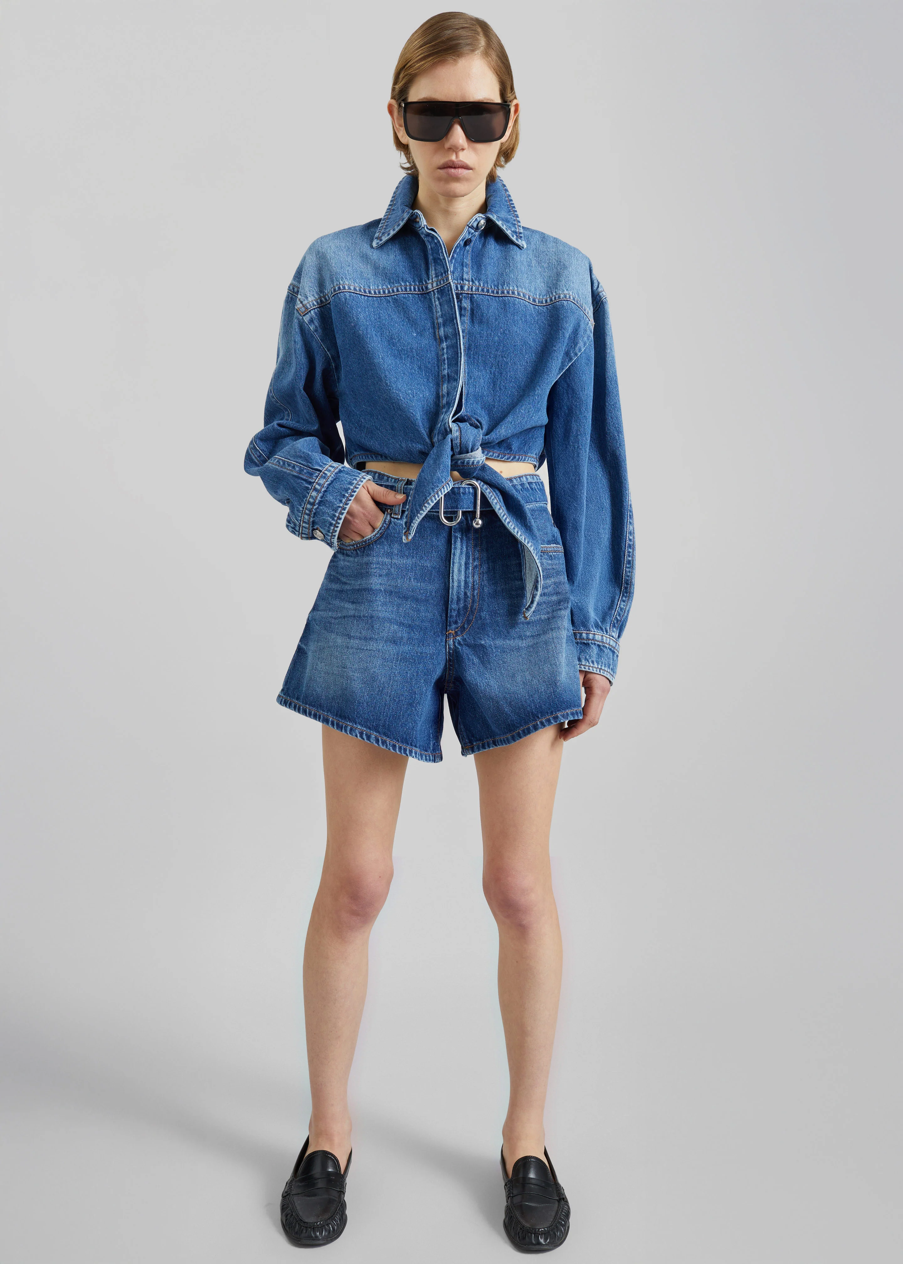 Sportmax Pevera Denim Shirt - Midnight Blue - Image 4