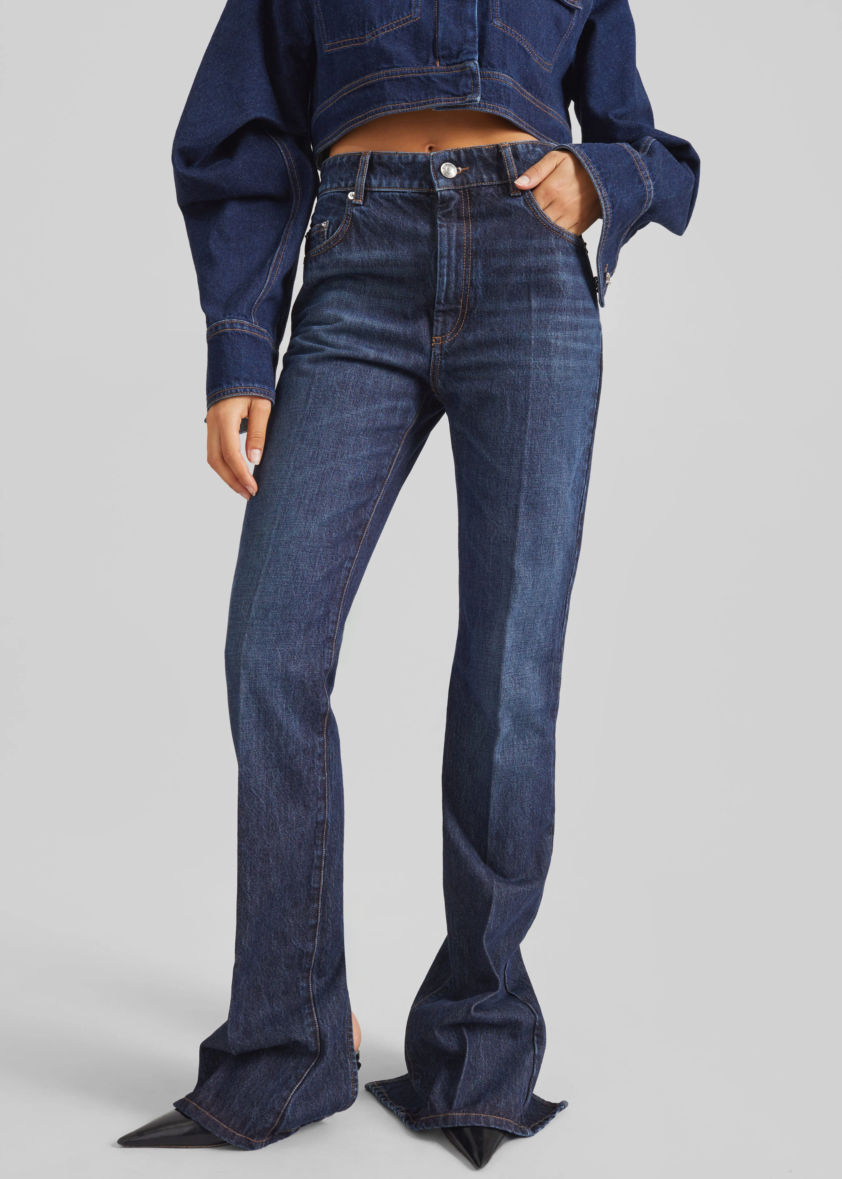 Sportmax Spigola Denim Pants - Midnight Blue - Image 2