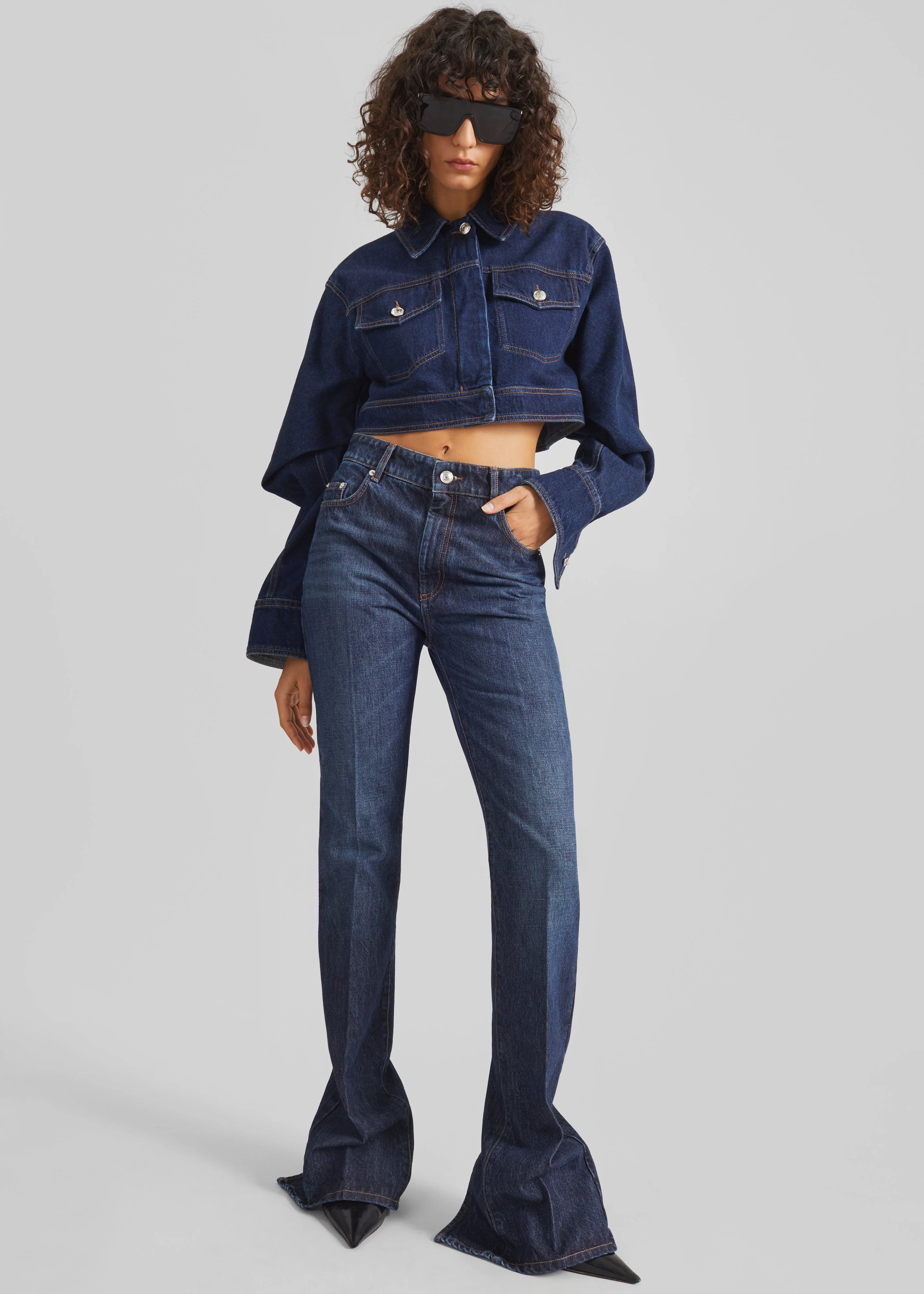 Sportmax Spigola Denim Pants - Midnight Blue - Image 4