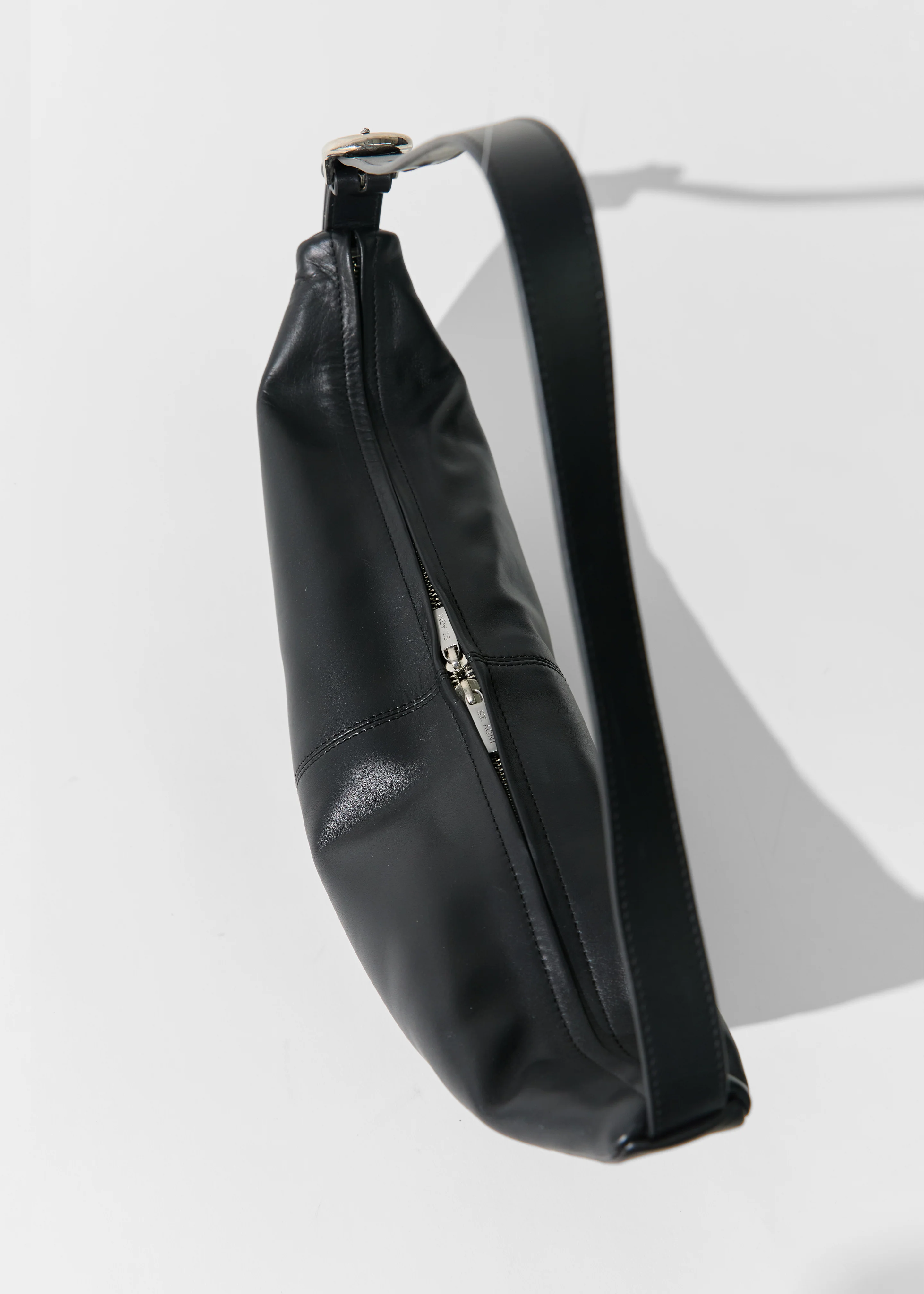 St. Agni Adjustable Slim Crescent Bag - Black - Image 3