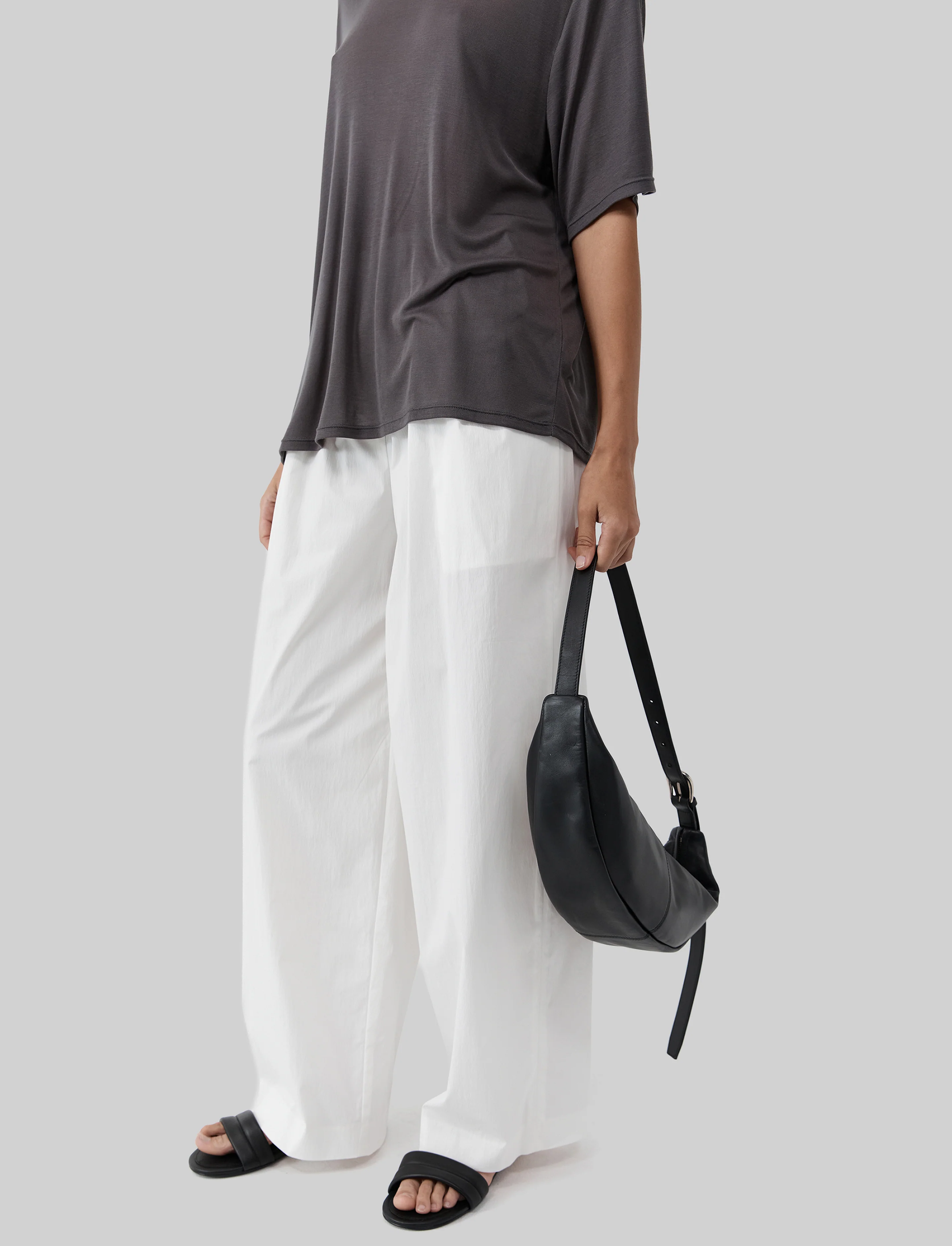 St. Agni Adjustable Slim Crescent Bag - Black - Image 4