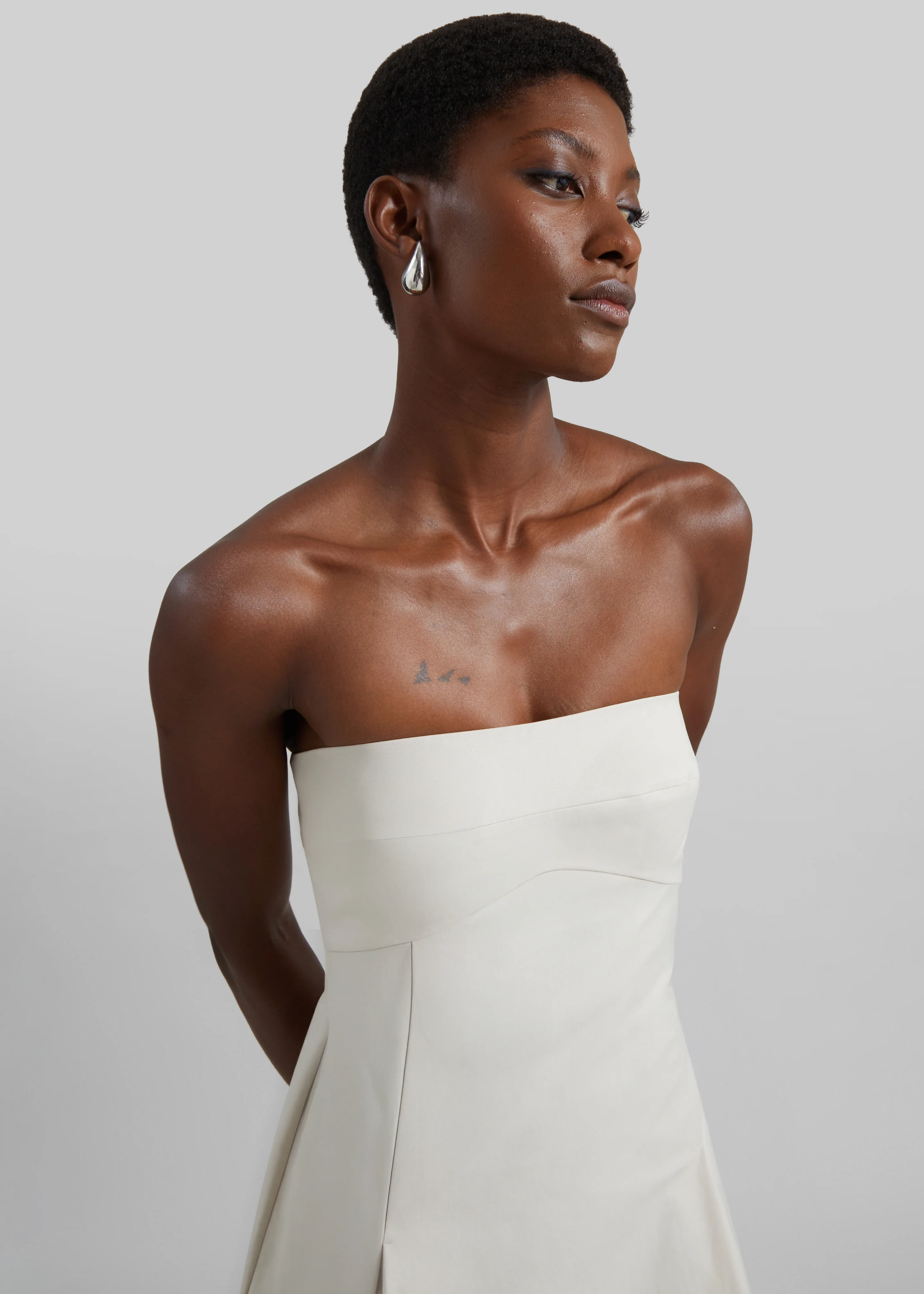 St. Agni Canvas Pleat Cocoon Dress - Shell - Image 2