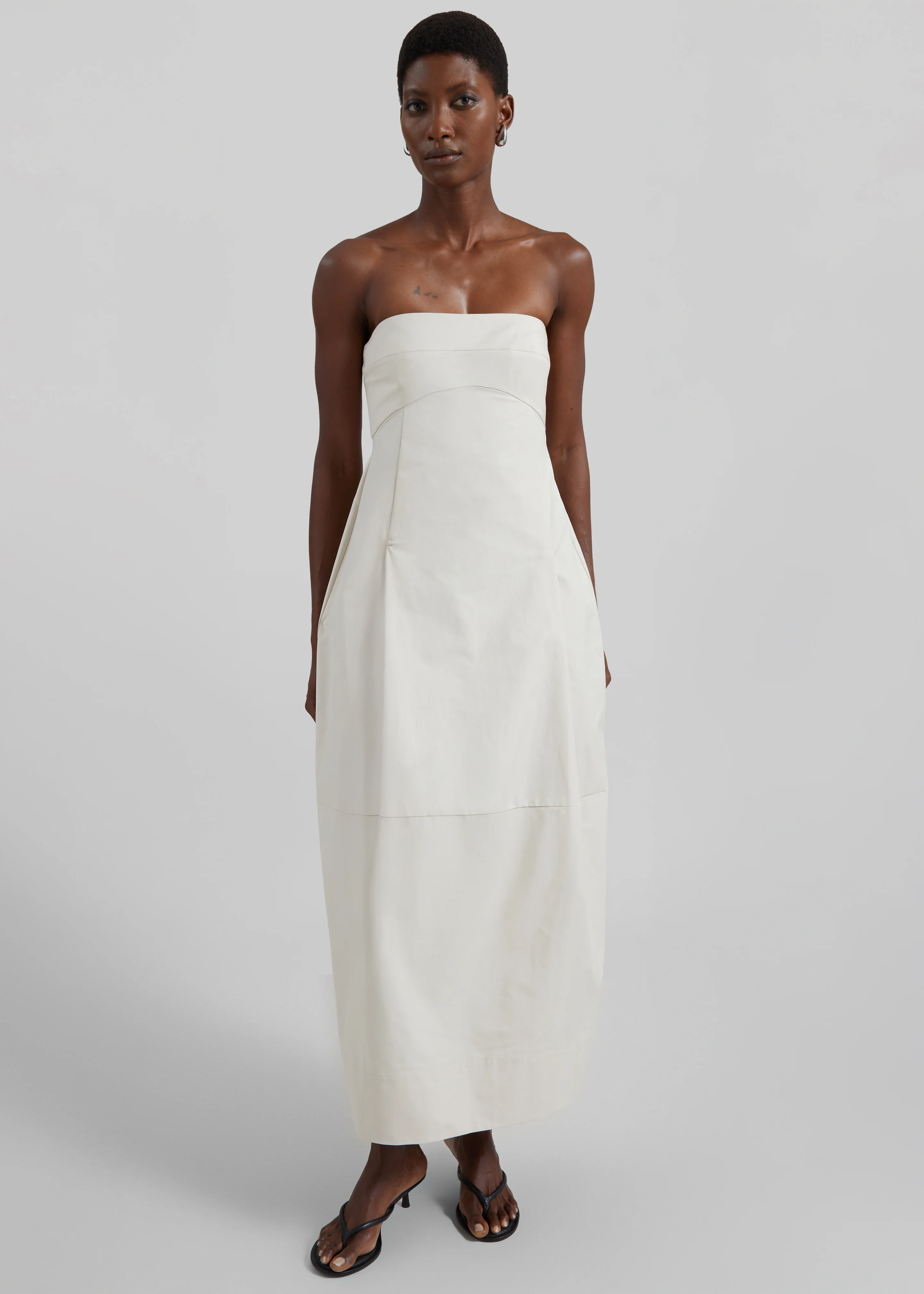 St. Agni Canvas Pleat Cocoon Dress - Shell - Image 5