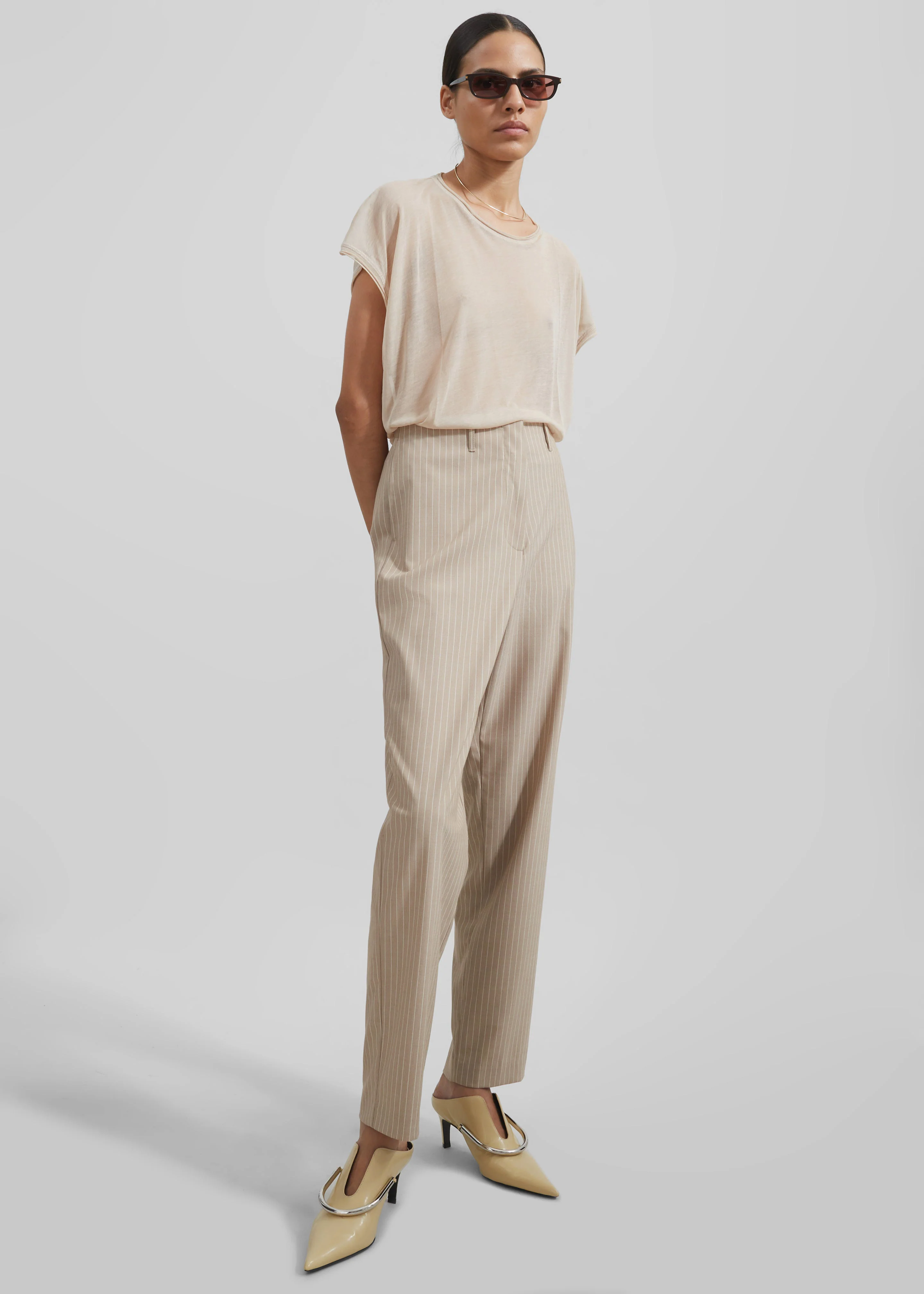 Stasia Pants - Beige Stripe - Image 7